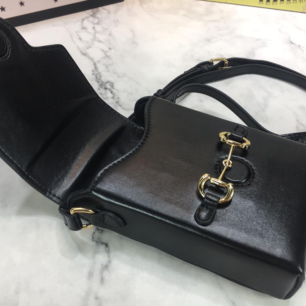 Replica Gucci Horsebit 1955 Mini Bag 625615 Blk/Red/Brown1:1High-quality replica