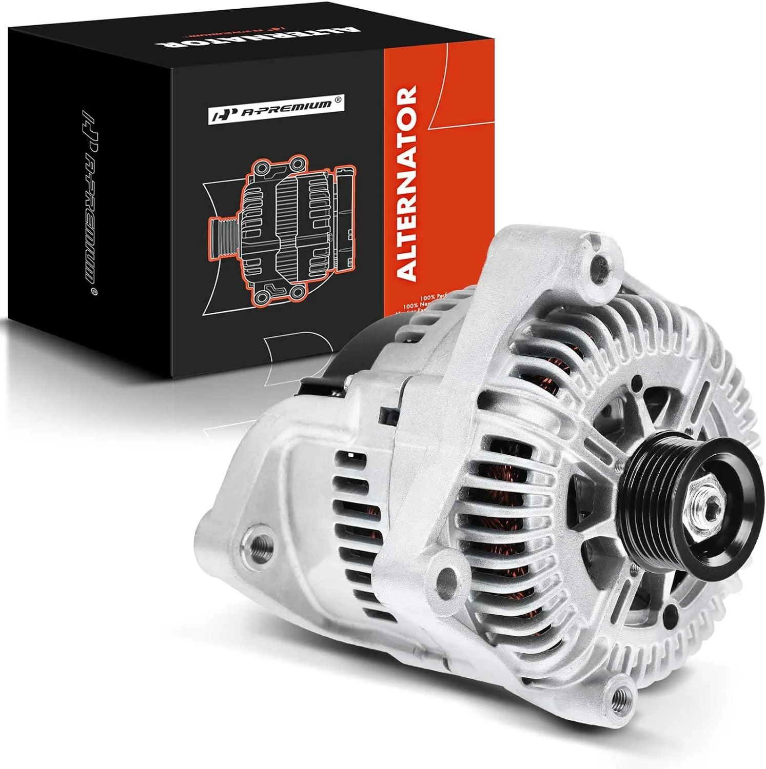 A-Premium Alternator Compatible with BMW E53 E70 X5 2004-2006, E60 545i 2004-2005, E63 650i 2007-2010, E65 745i, 745Li, 750i, Alpina B7, 4.4L 4.8L, 12V 180Amp Clockwise 6-Groove Pulley