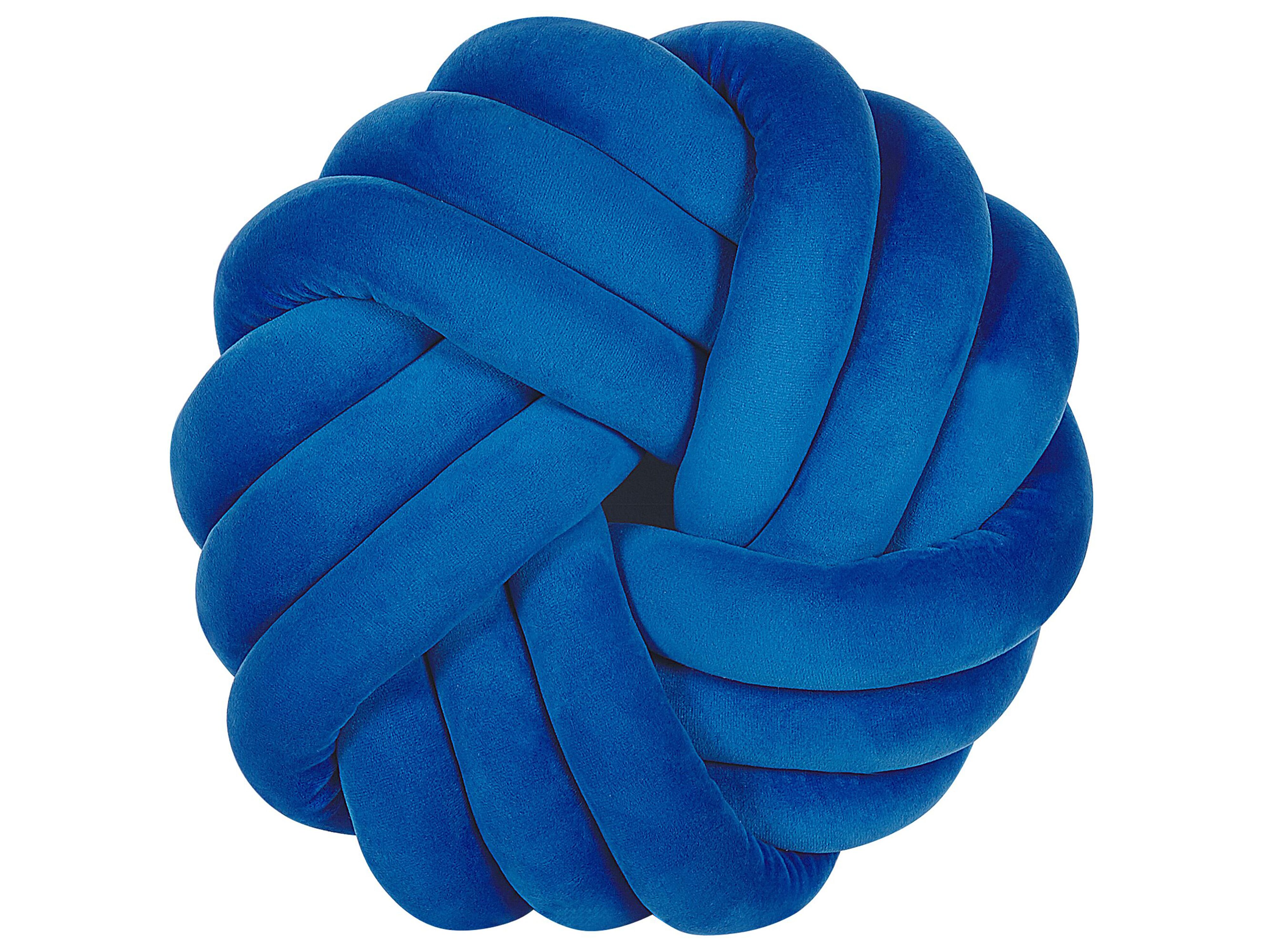 Throw Cushion AKOLA Velvet 30 x 30 cm Blue Solid