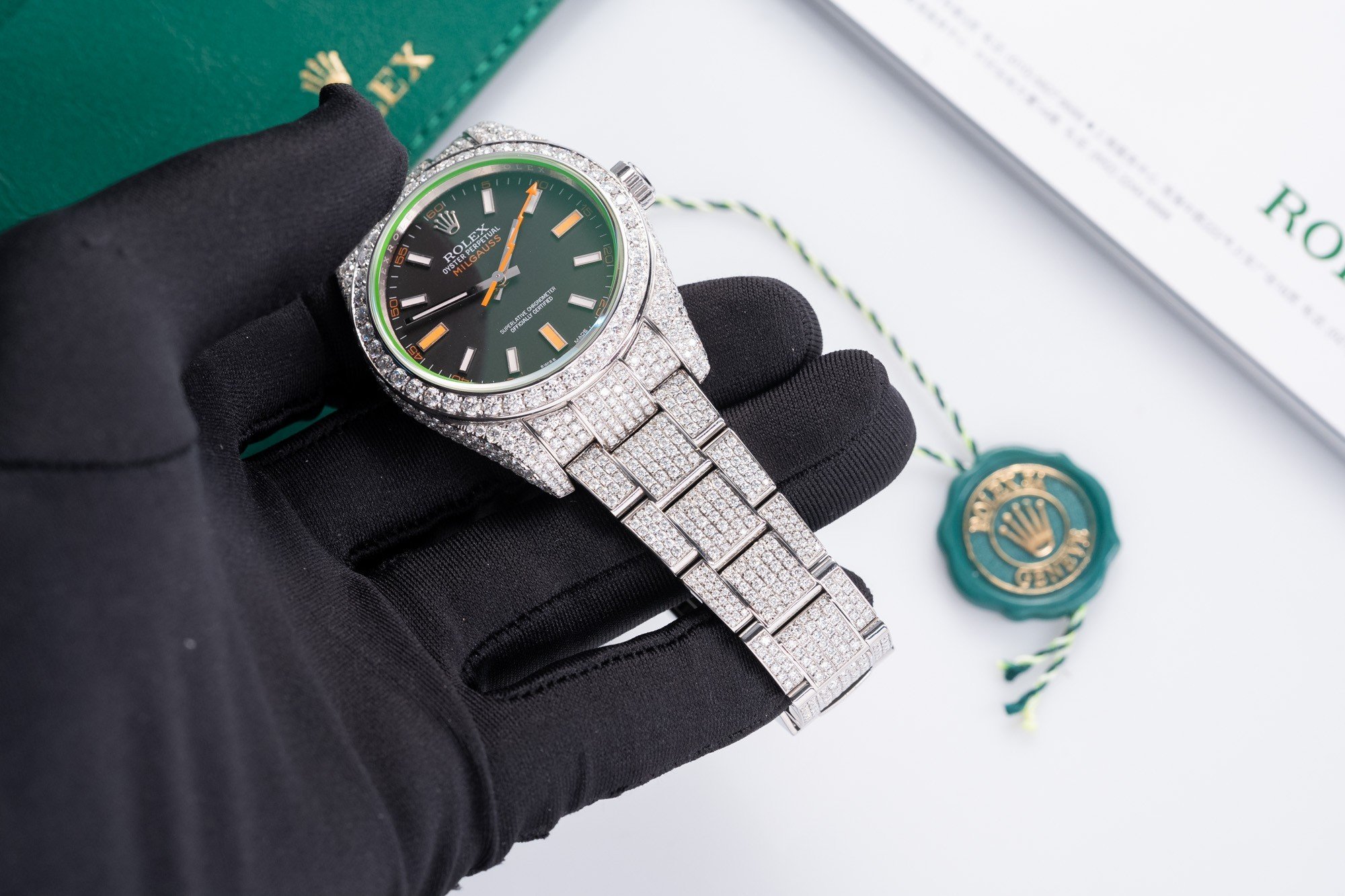 Rolex DateJust Replica 1:1 Watch Full Diamond Moissanite 41mm - Elite Watch Atelier