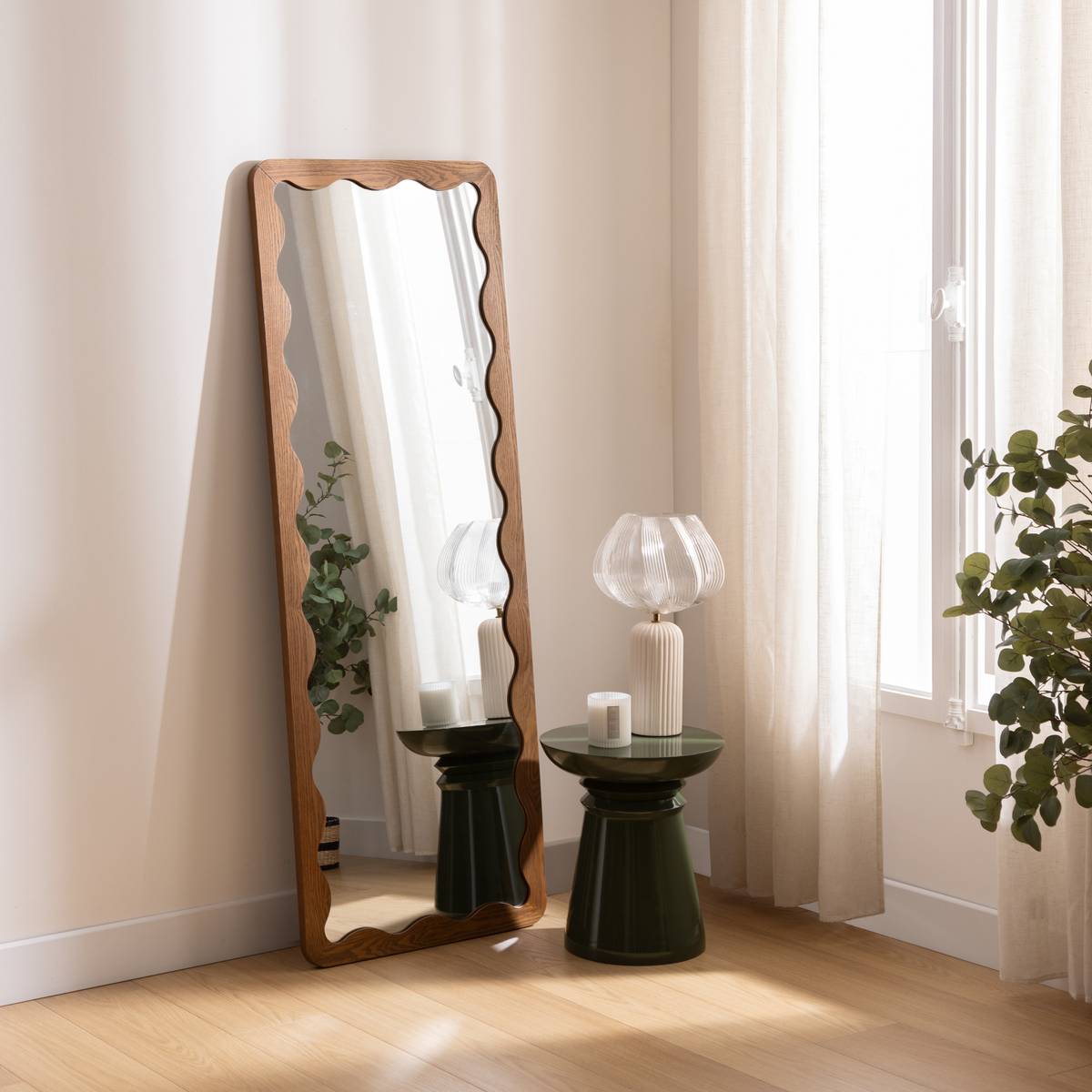 Wall Mirror "Tinny" Brown, 165x61 cm