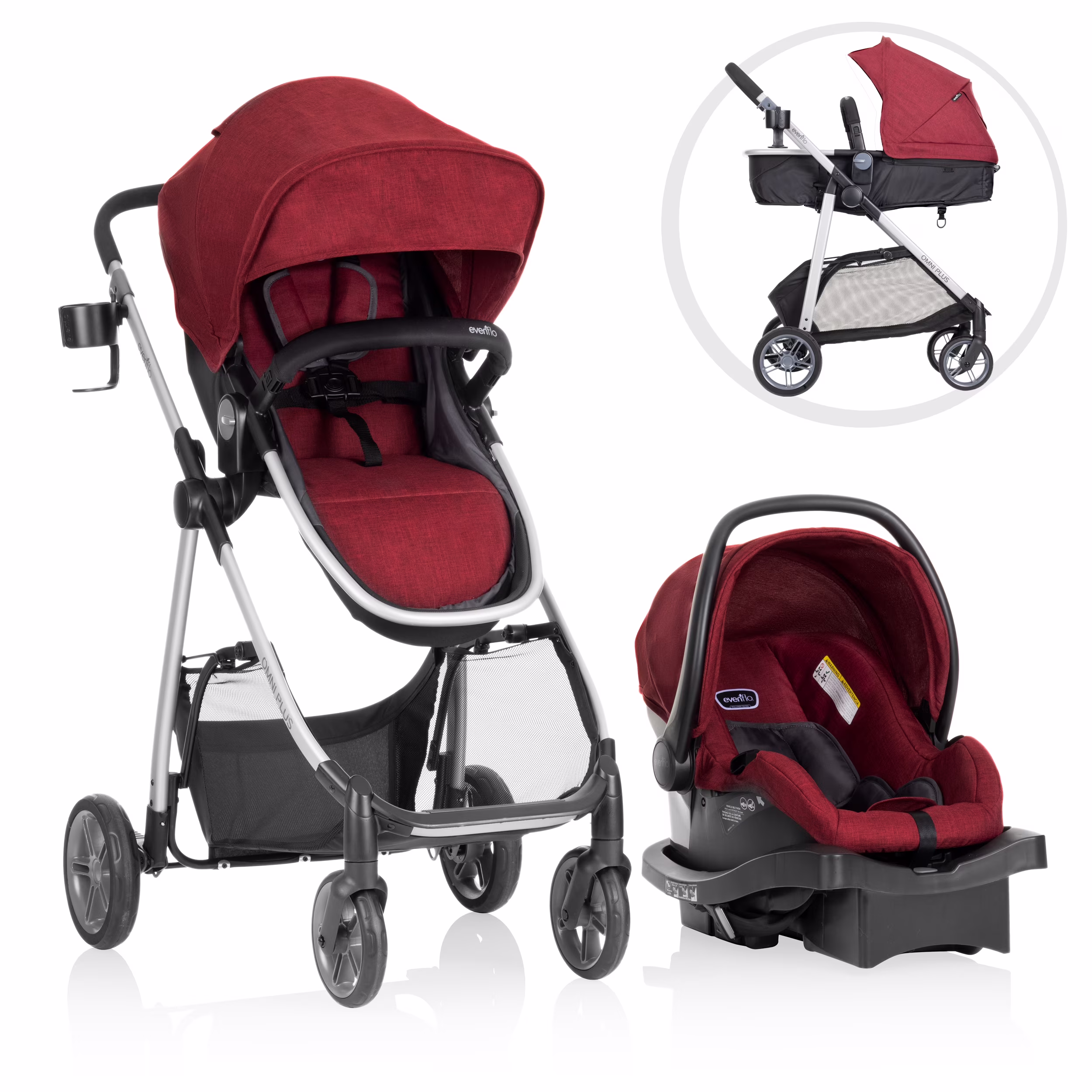 Evenflo Omni Plus Modular Travel System with LiteMax Sport Infant Car Seat, Mylar Gray, Unisex - Image 7