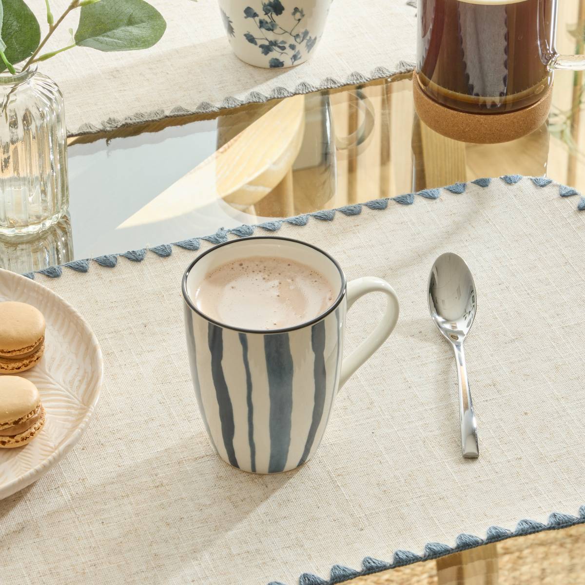 Mug "Umami" 310 ml, New Bone China (Porcelain), Stripe pattern