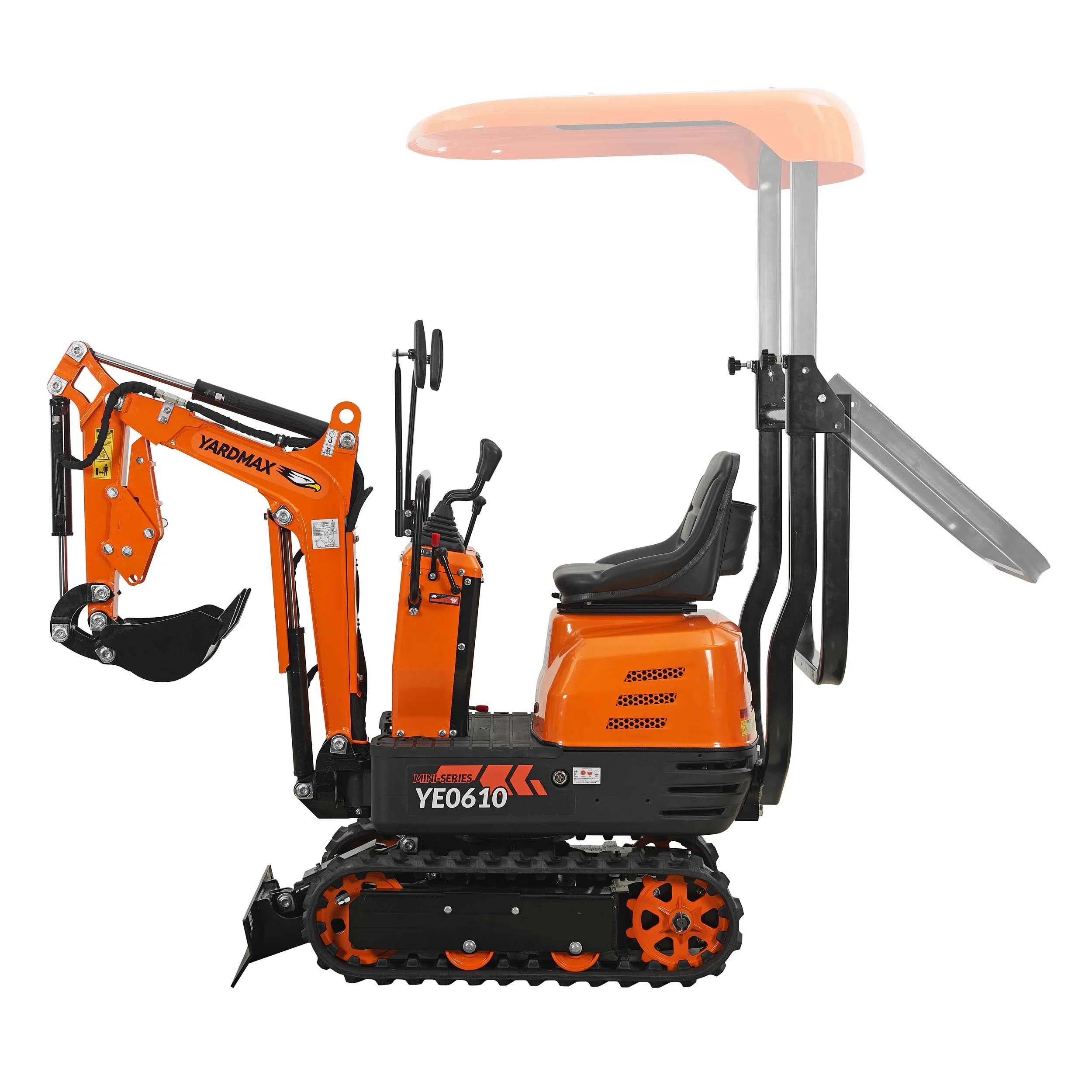 Mini Excavator with canopy, Claw, Grading Bucket & Rake, 306cc EPA compliant engine, suitable for construction work, farm&landscaping, utility installations - Image 2