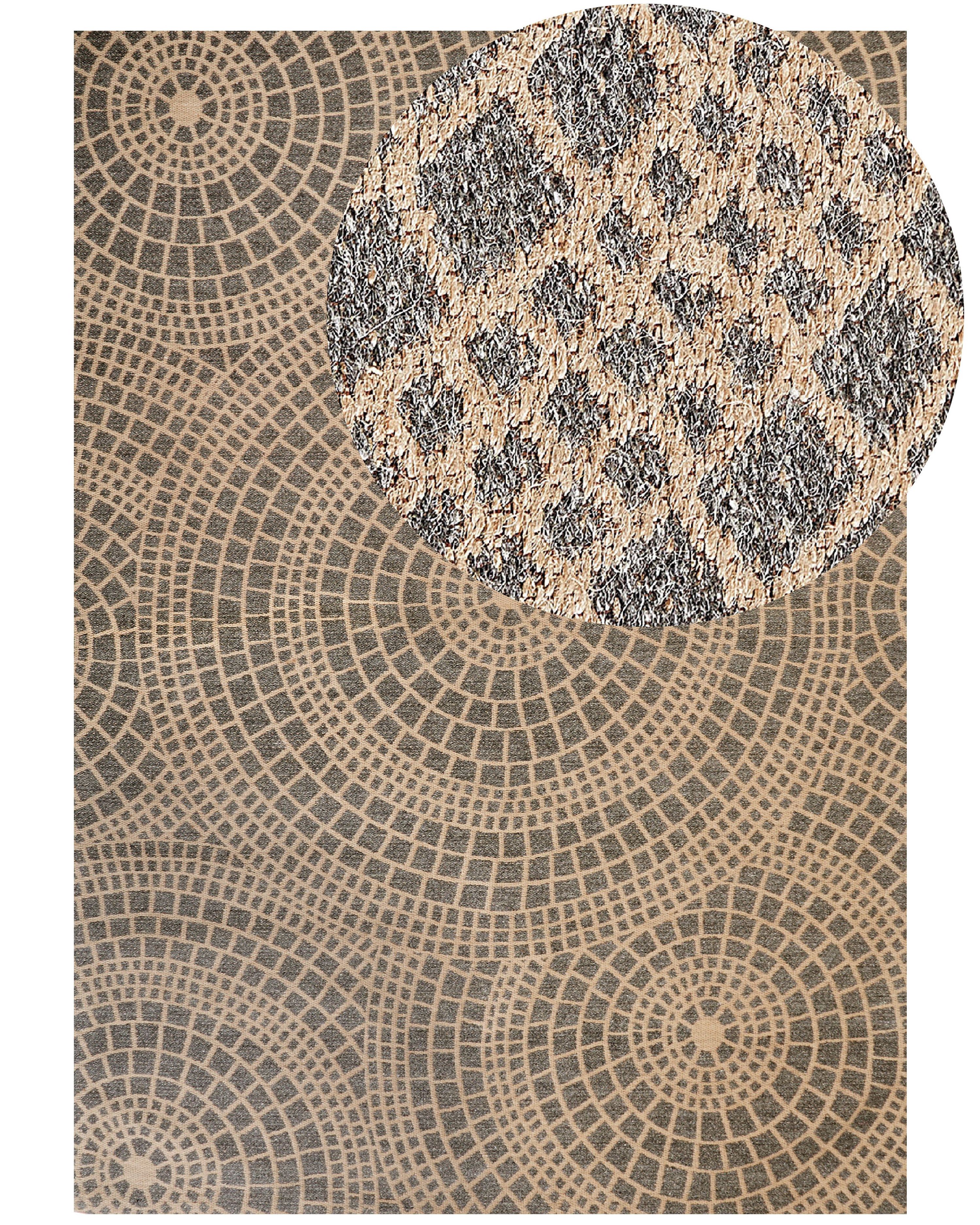 Rug ARIBA Grey Beige 160 x 230 cm Jute