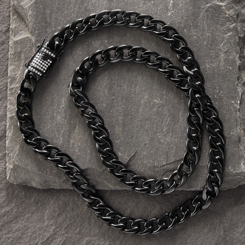 Majesty Black Ion Curb Necklace - MIDNIGHT VELVET CATALOG