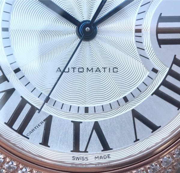 Replica Cartier Ballon Bleu 36mm RG White Textured Dial Diamond Bezel - Top club