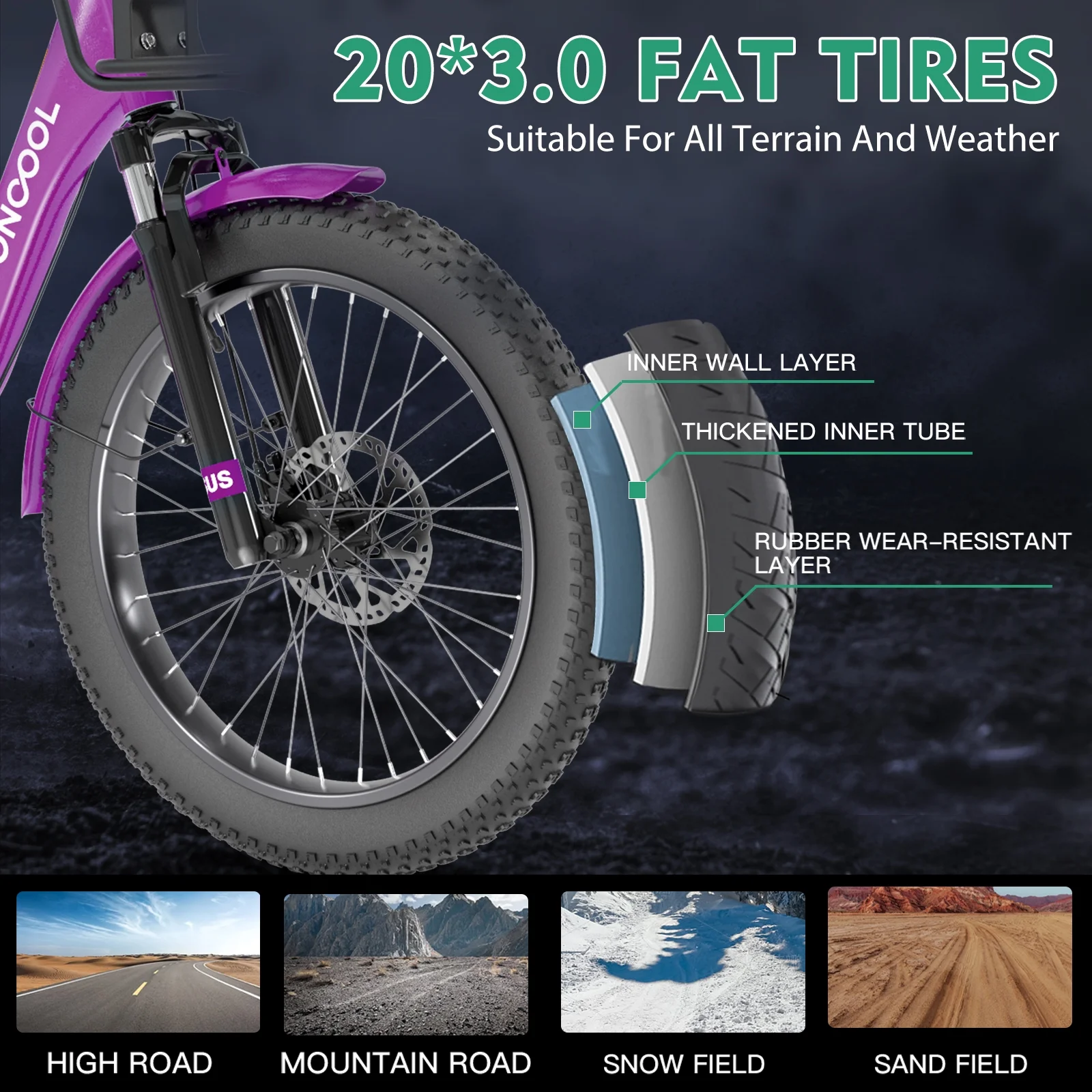 MOONCOOL TK1 Folding Electric Tricycle for Adults,48V 14.5Ah Removable battery, 500W(Peak 1000w)Motor, 20" Fat Tire Step-Thru 3Wheel Electric Bicycle w/Front&Rear Baskets, Certified to UL 2849 by SGS - Image 33