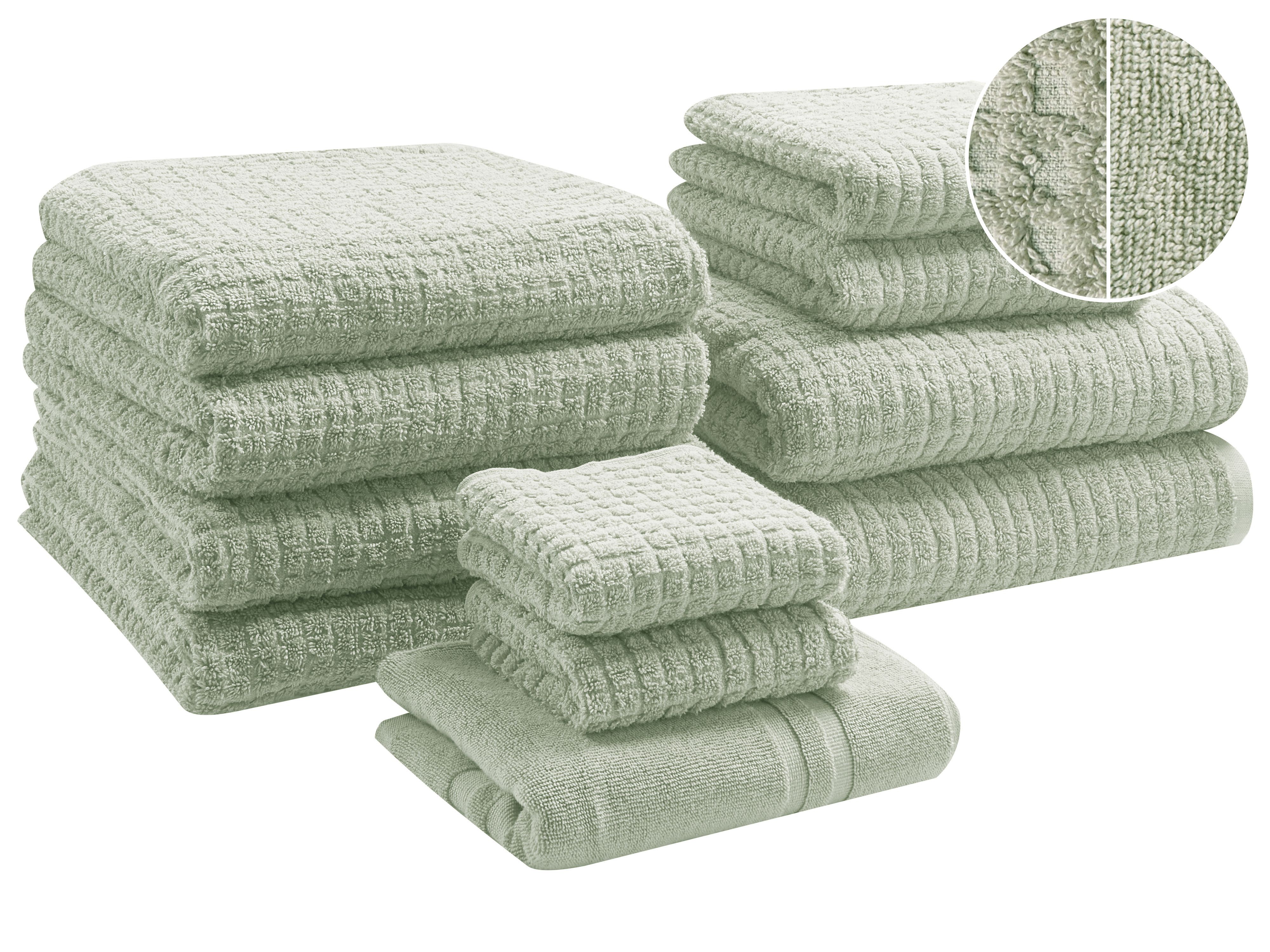 Set of 11 Towels ATAI Cotton Light Green