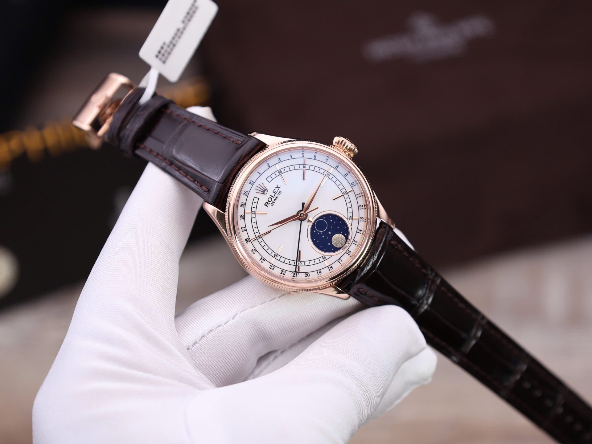 Rolex Cellini Moonphase Replica Watch Gold Wrapped KZ Factory 39mm - Top club