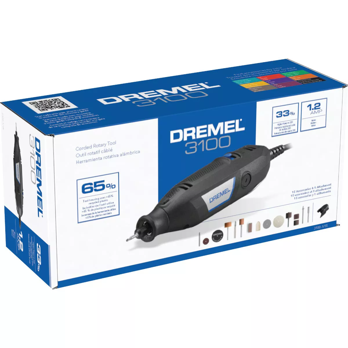 Dremel 3100 1.2-Amp Variable Speed Electric Rotary Tool Kit with (15) Accessories
