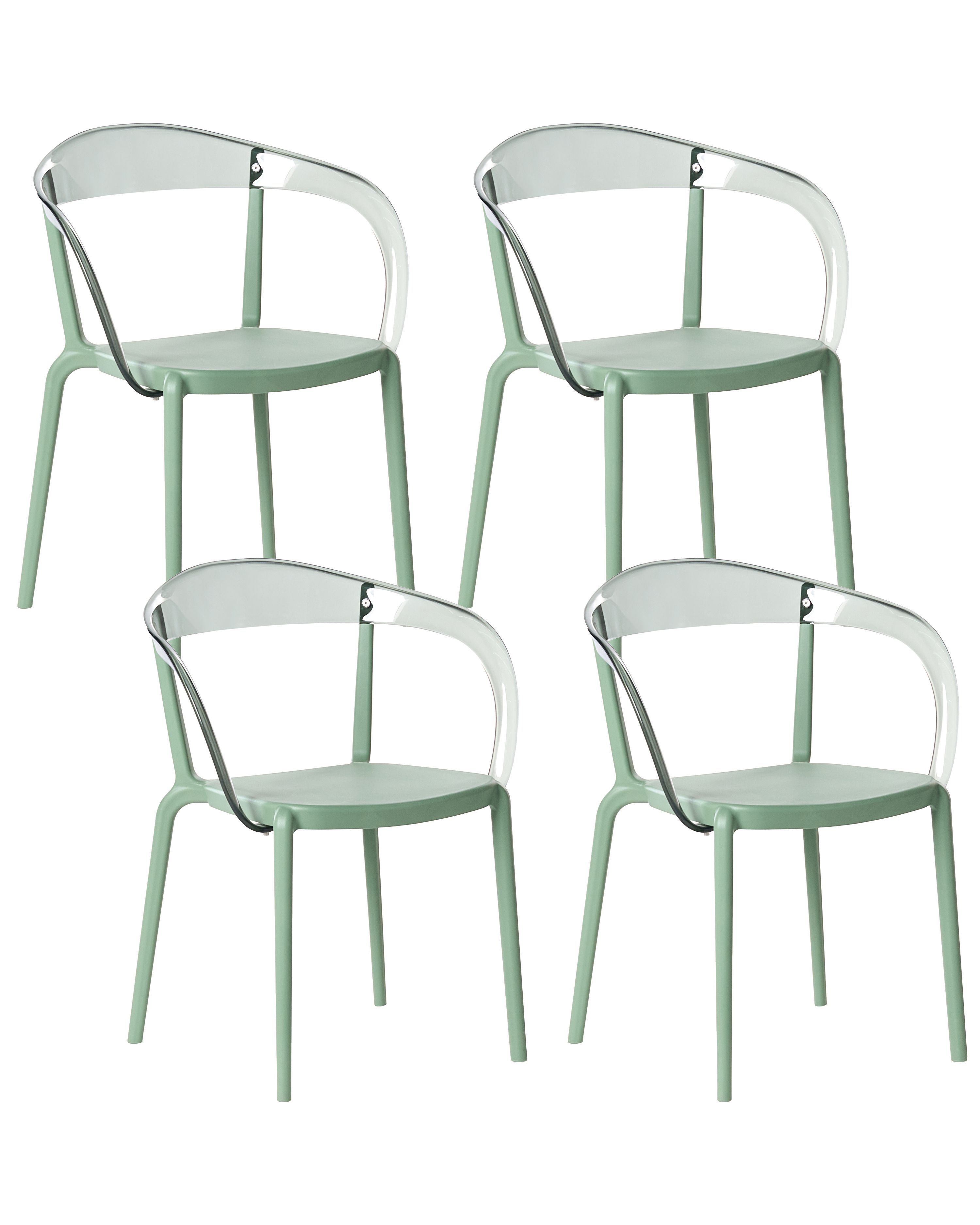 Set of 4 Garden Chairs MALEVIZI Stacking Green