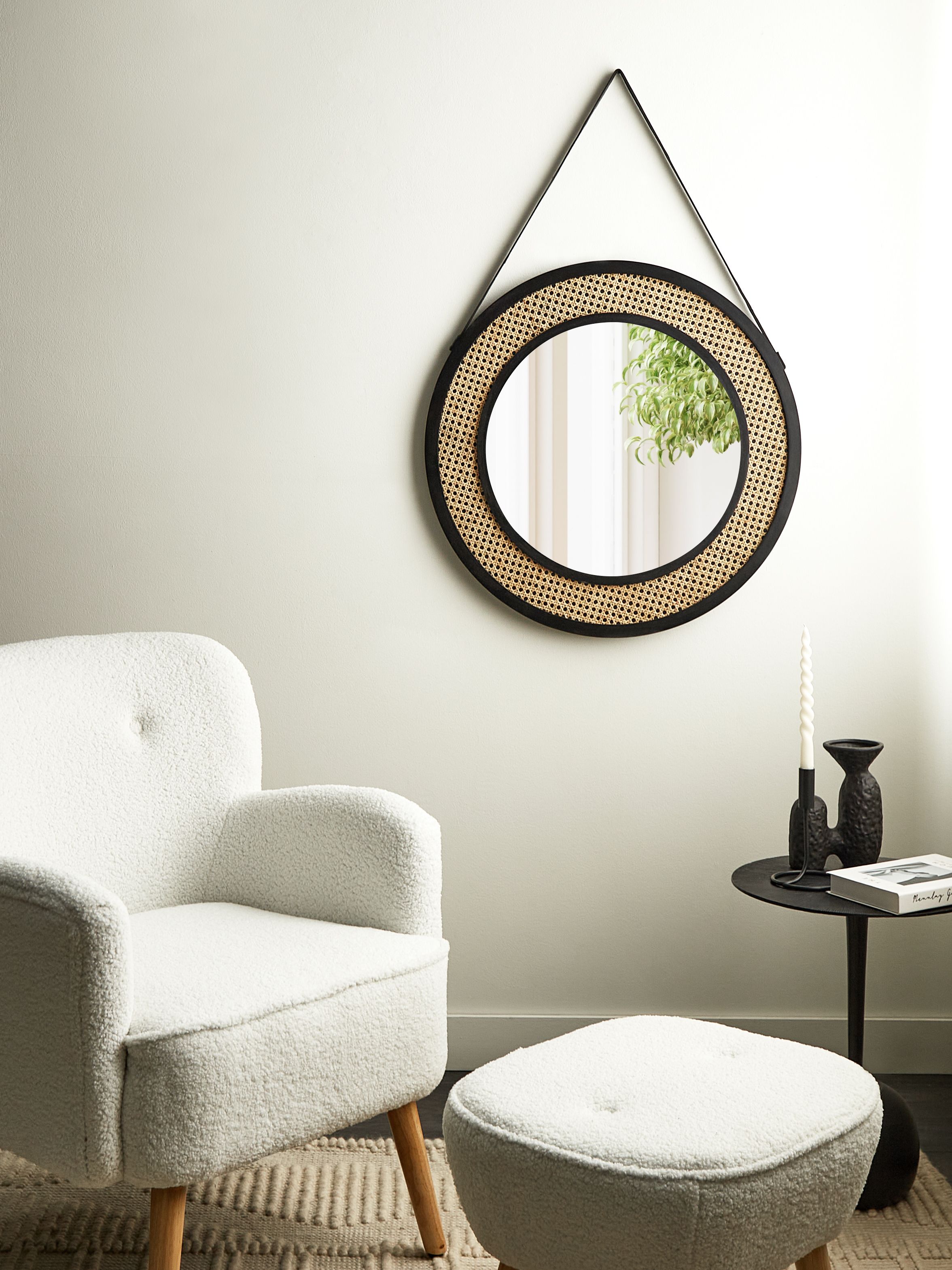 Wall Mirror CAMBRAI 70 cm 104 cm Rattan Natural