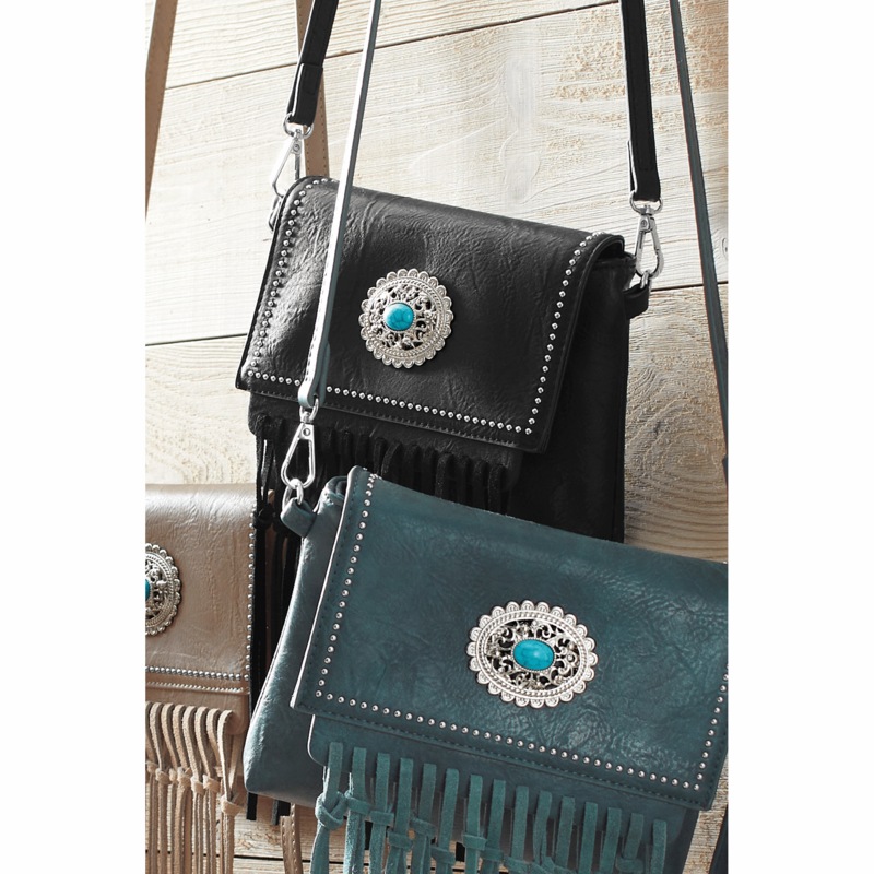 M.C. Handbags Lily Fringe Crossbody - MIDNIGHT VELVET CATALOG
