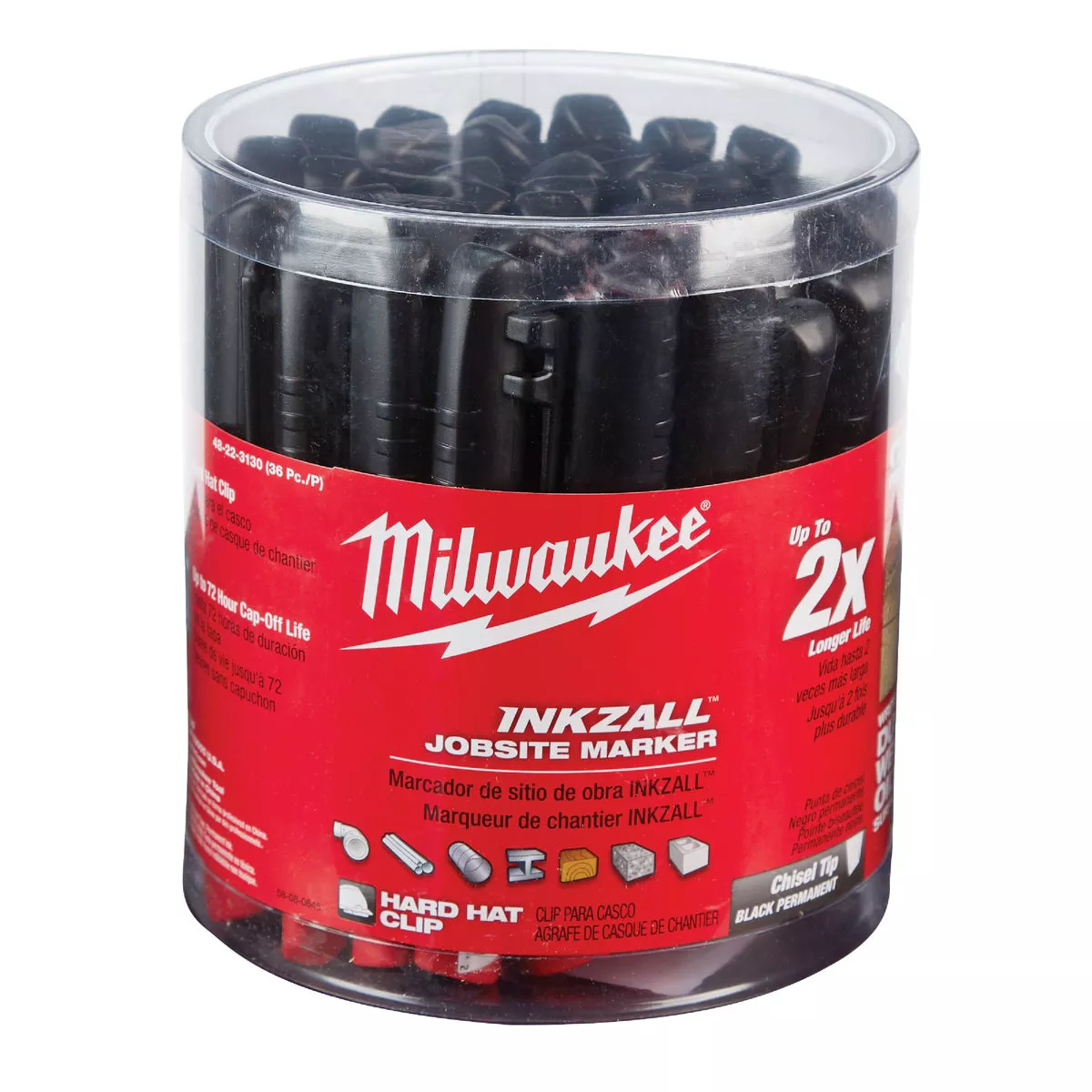Milwaukee INKZALL Medium Chisel Tip Black Job Site Marker, 7-1/8 In. L