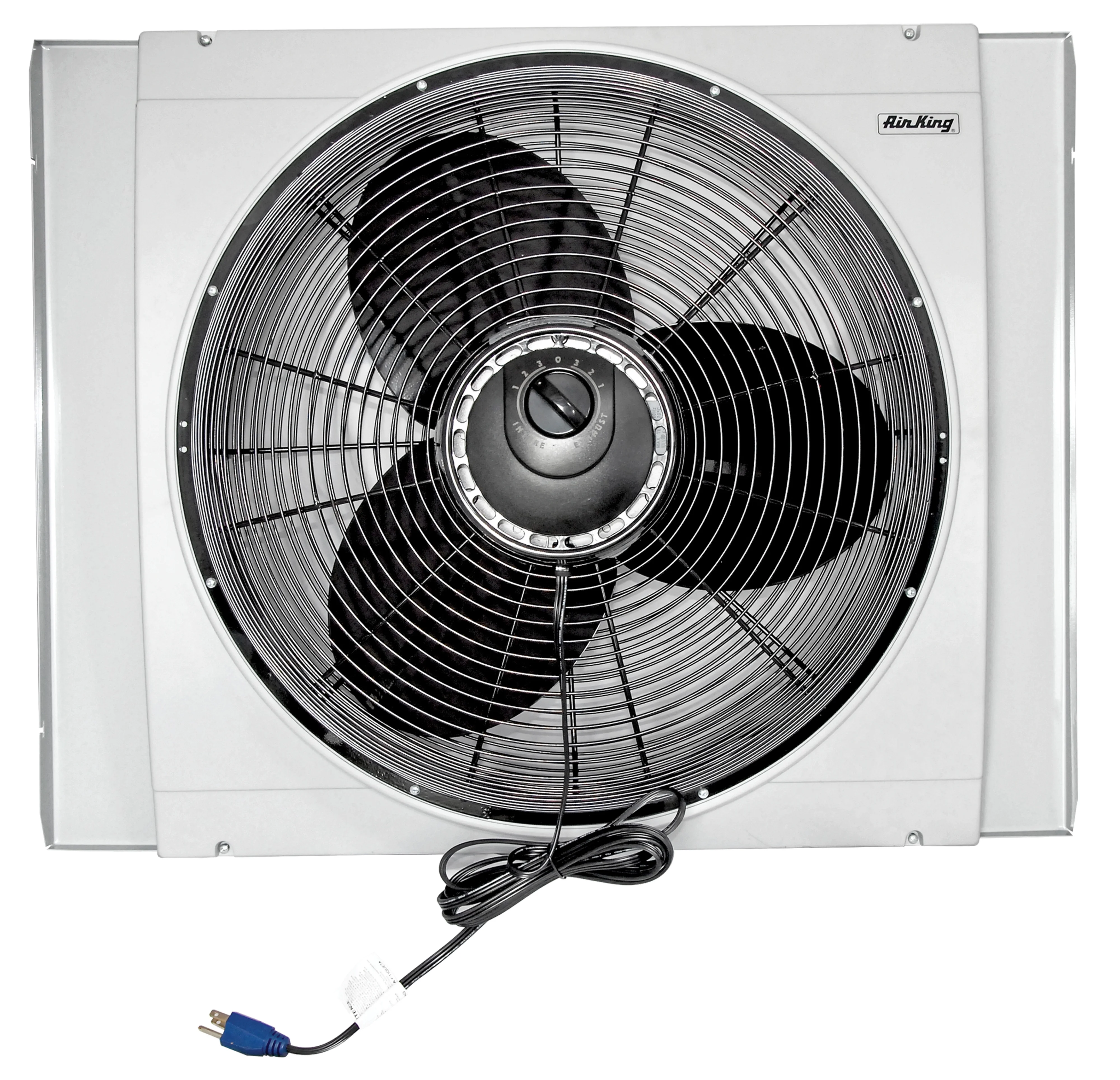 Air King 20" Electric Whole House 120V 3 Speed Window Exhaust Fan with Storm Guard, 9166, New - Image 3