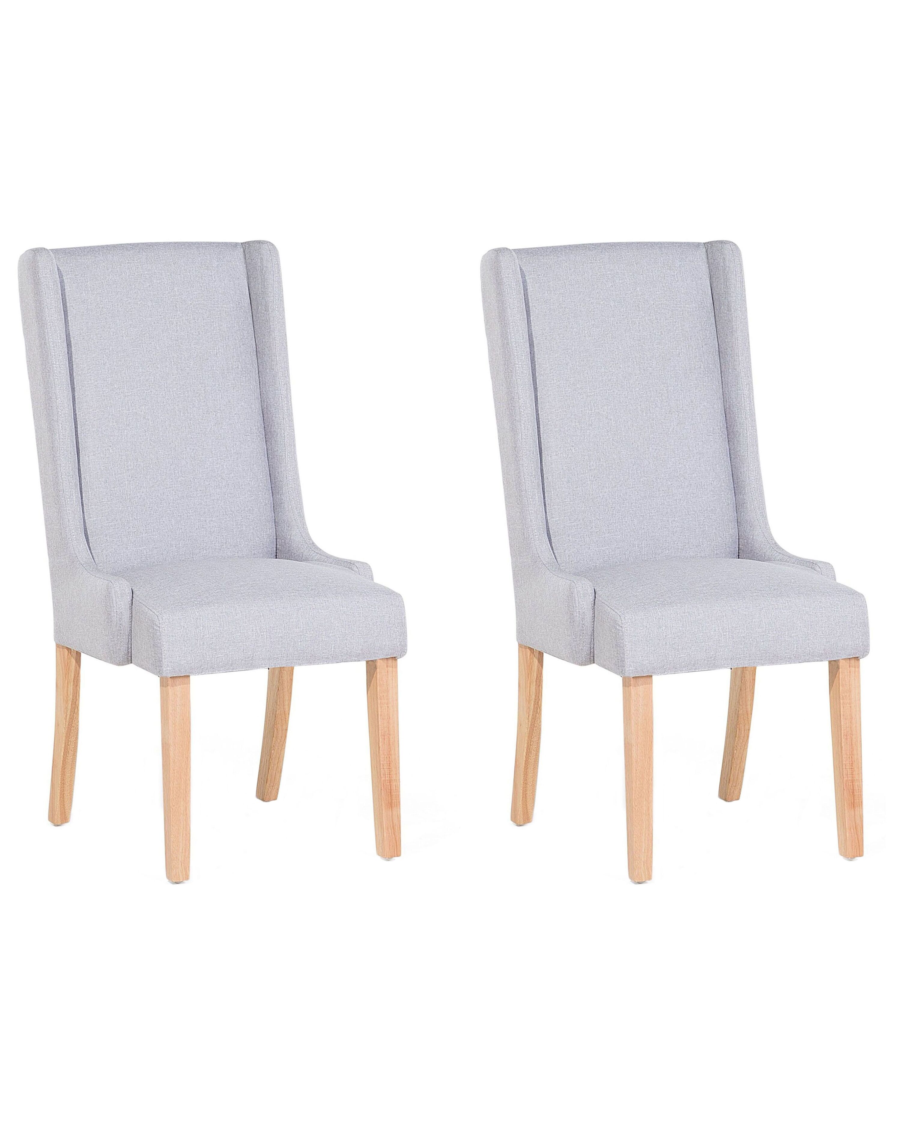 Set of 2 Dining Chairs CHAMBERS Cotton Light Grey