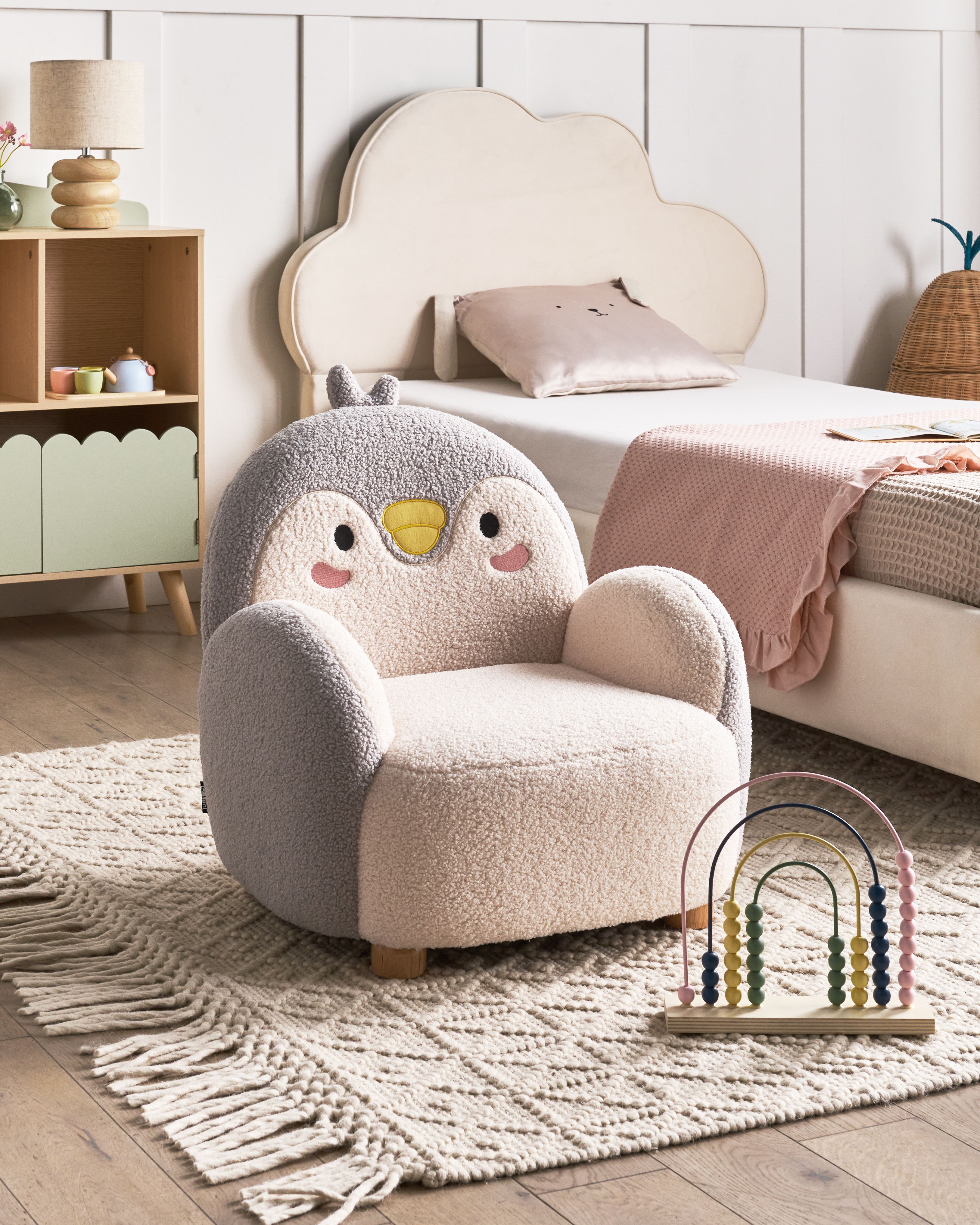 Kids Armchair Penguin FYN Boucle Grey