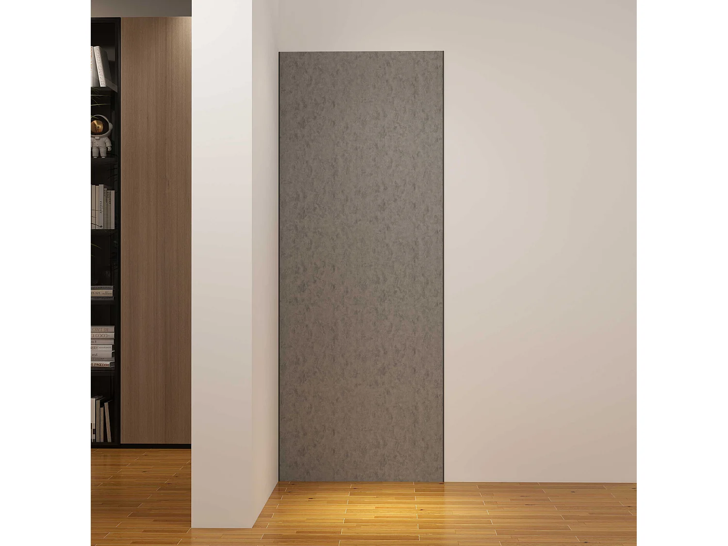 Panneau mural de douche Gris 90 x 210 cm mural aluminium avec 1 profile - Étanche, durable et facile à nettoyer