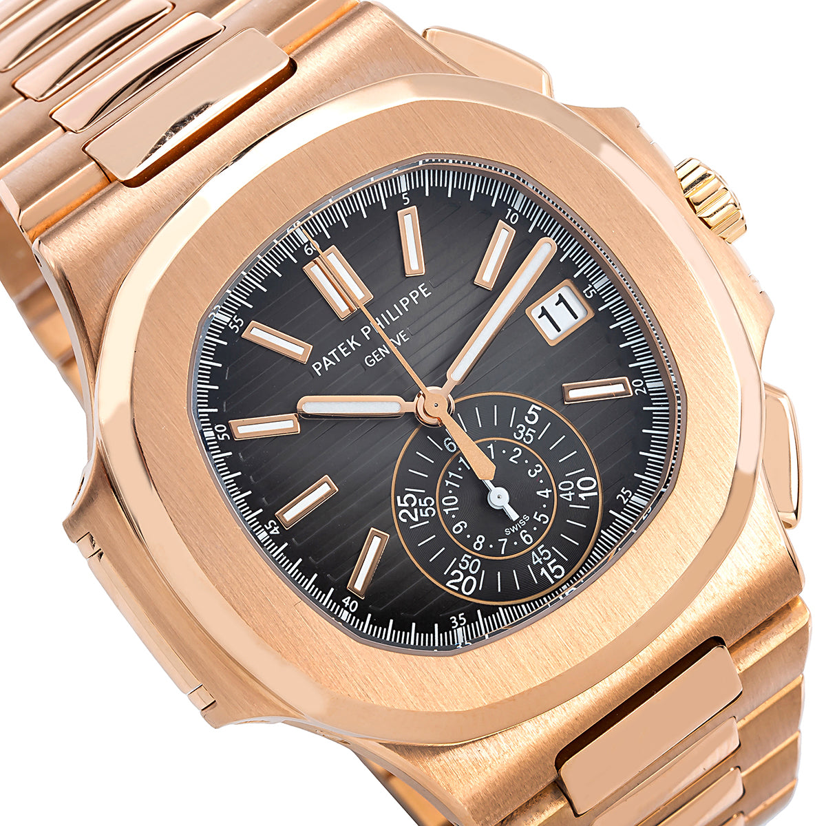 18K Rose Gold Patek Philippe Nautilus 5980 40.5mm Black Gradient Dial(1:1 replica) - Top club