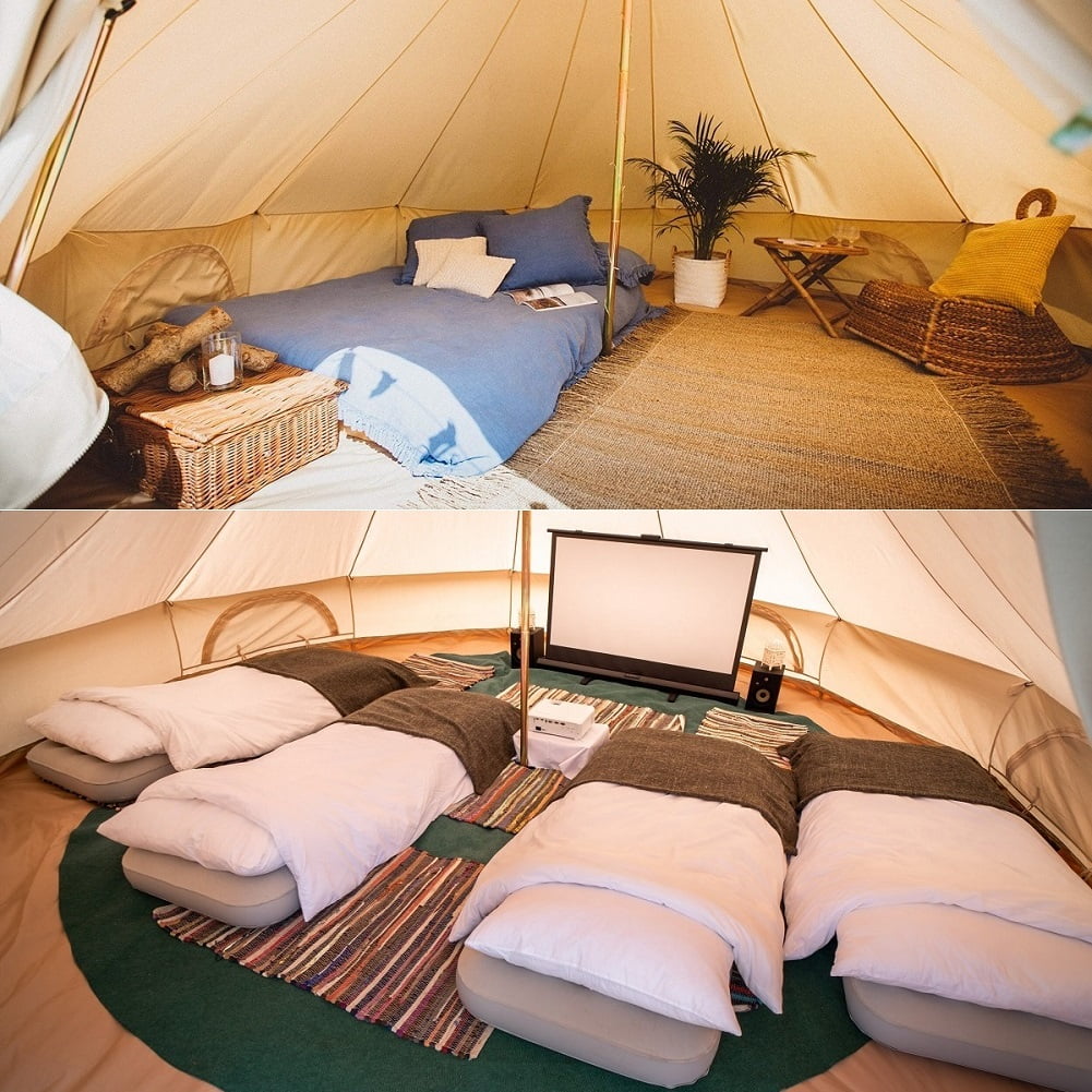 Outdoor Waterproof Family Camping Cotton Canvas Bell Tent Luxury Glamping Yurt Diameter 4M (13.1FT) - Image 4