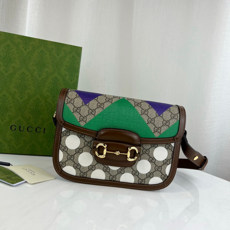 Replica Gucci Horsebit 1955 Shoulder Bag With Geometric Print 6022041:1High-quality replica