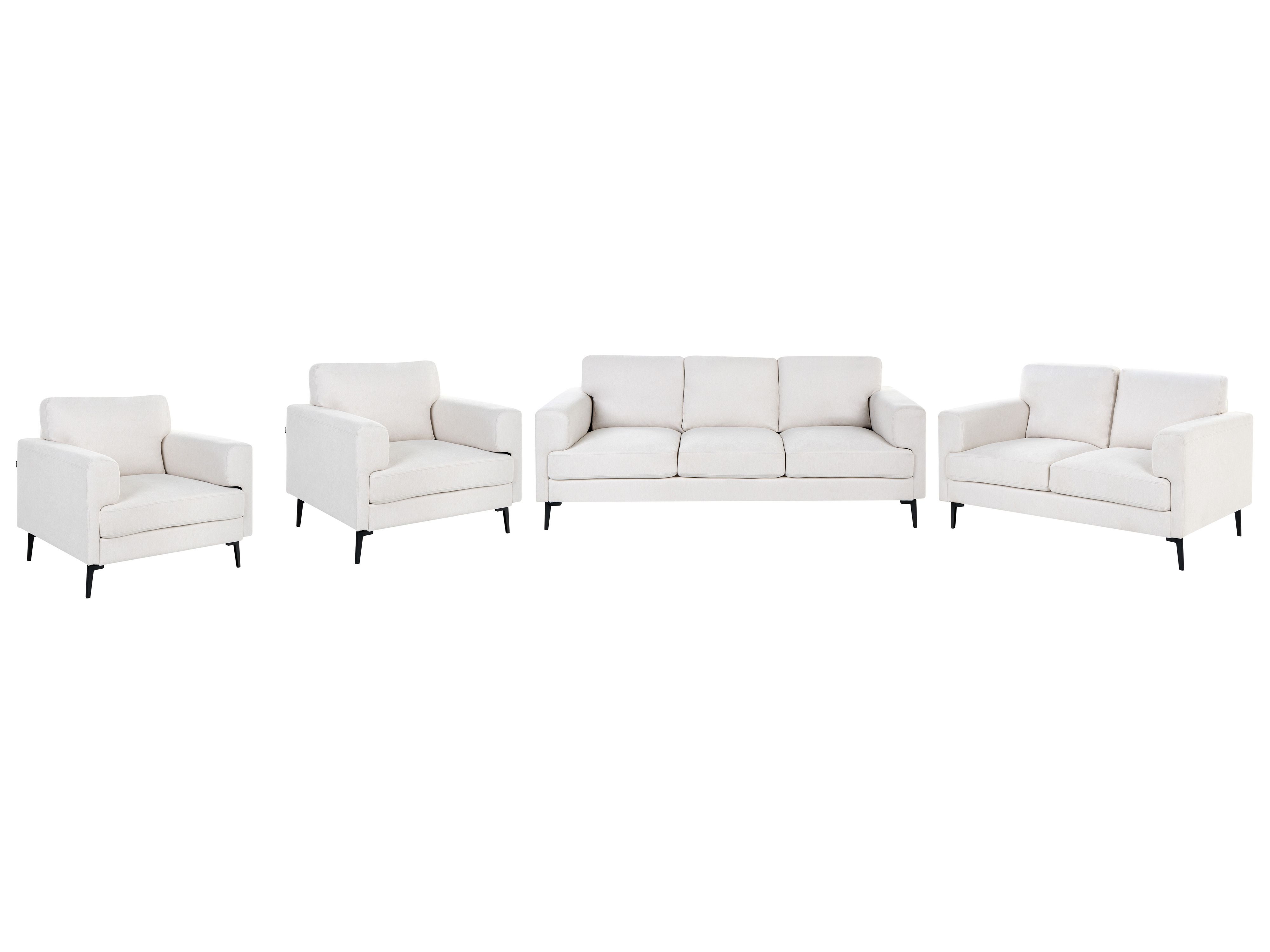 Living Room Set 7 Seater LOUSTO Fabric Light Beige