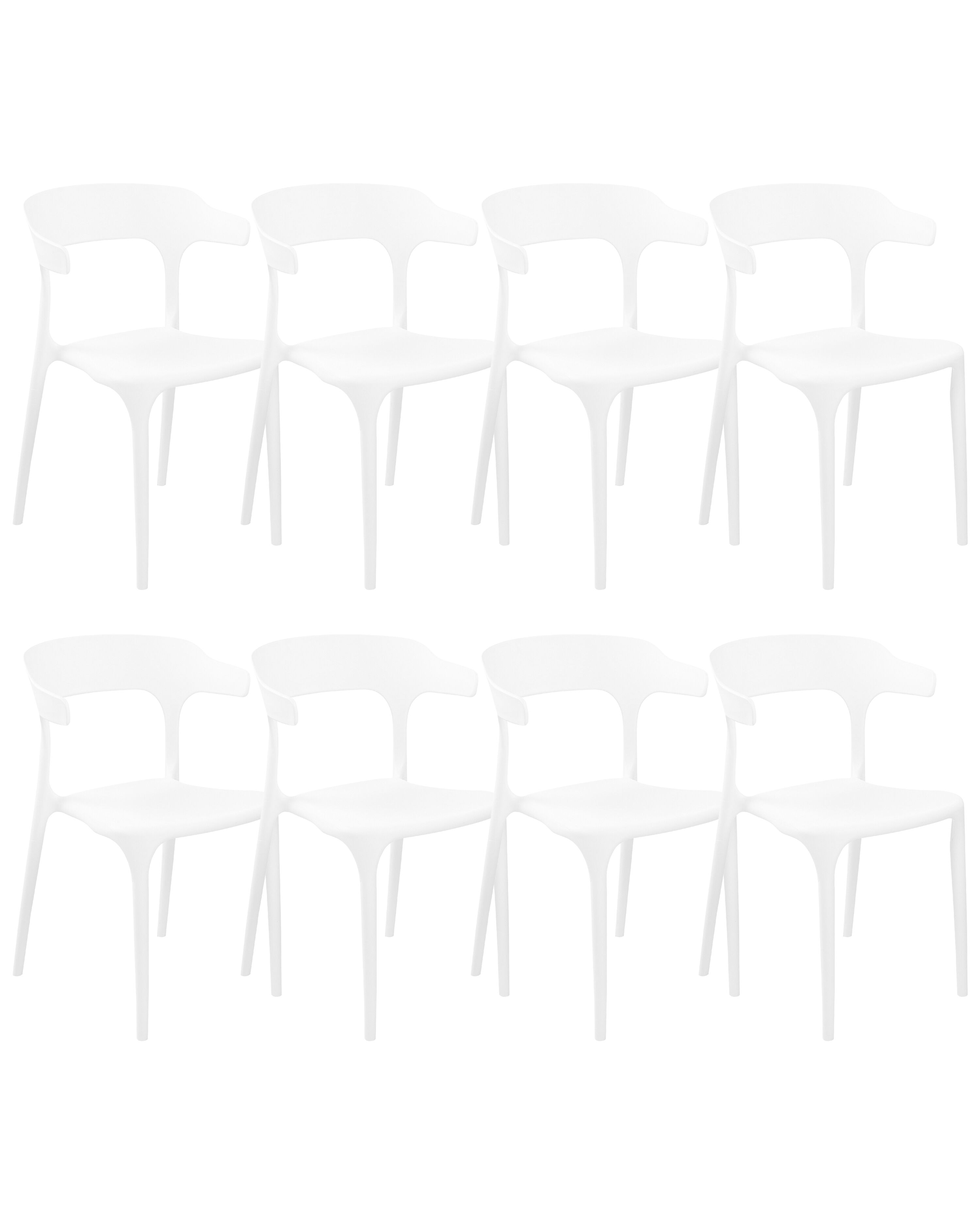 Set of 8 Dining Chairs GUBBIO White