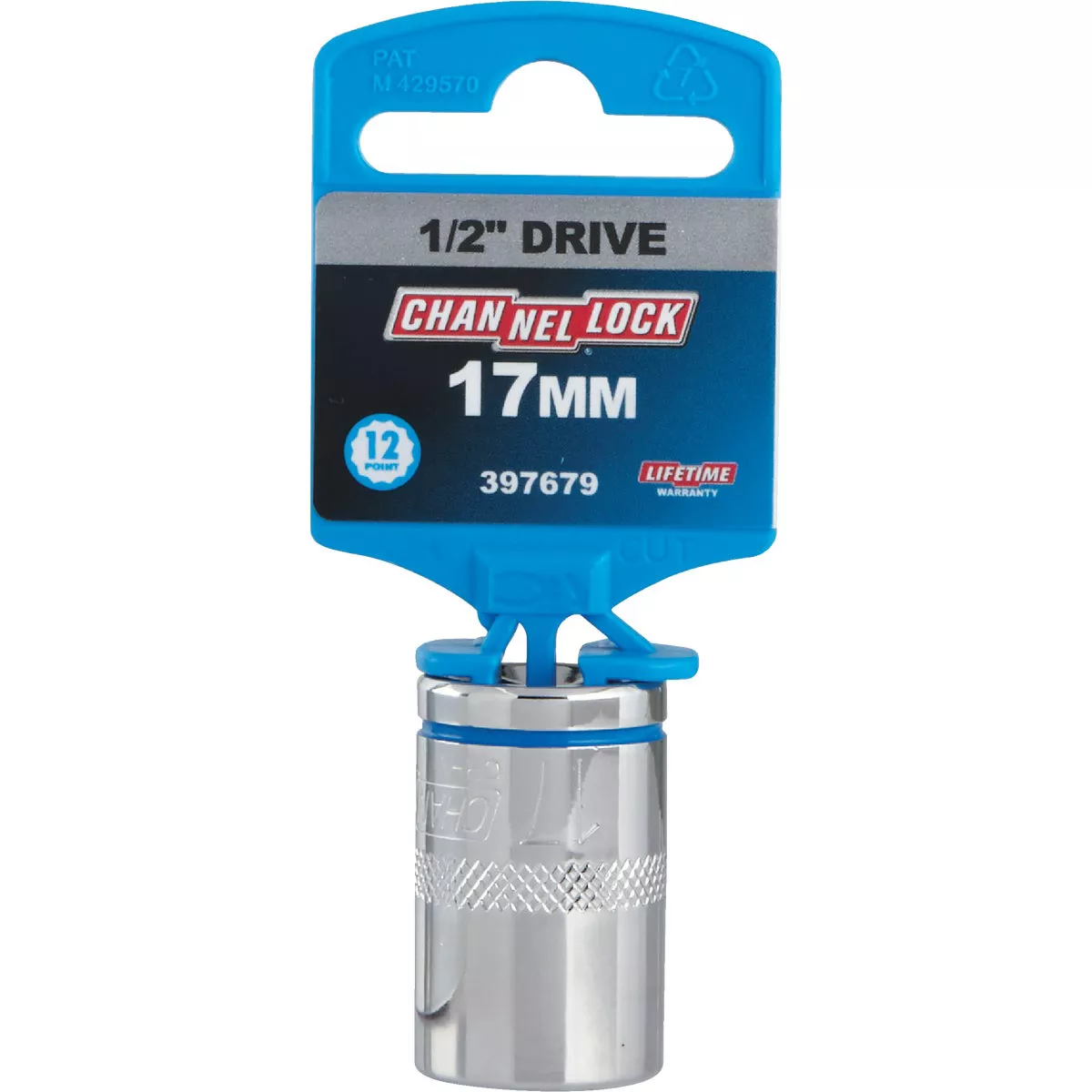 Channellock 1/2 In. Drive 17 mm 12-Point Shallow Metric Socket