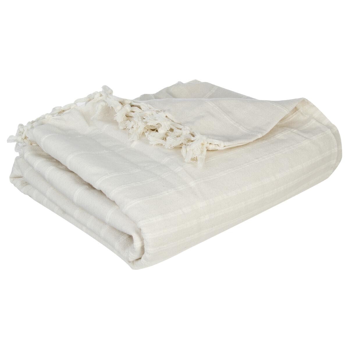 Bed Throw "Anjali" Ivory white, 250x230 cm