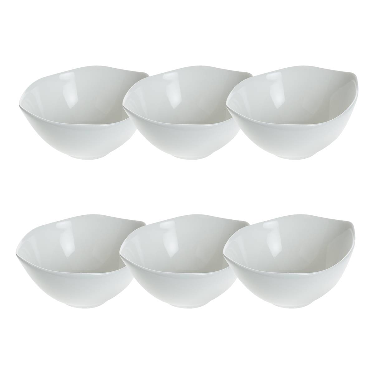 Set of 6 "Four Mini Shapes" Bowls H.5.3 cm, White