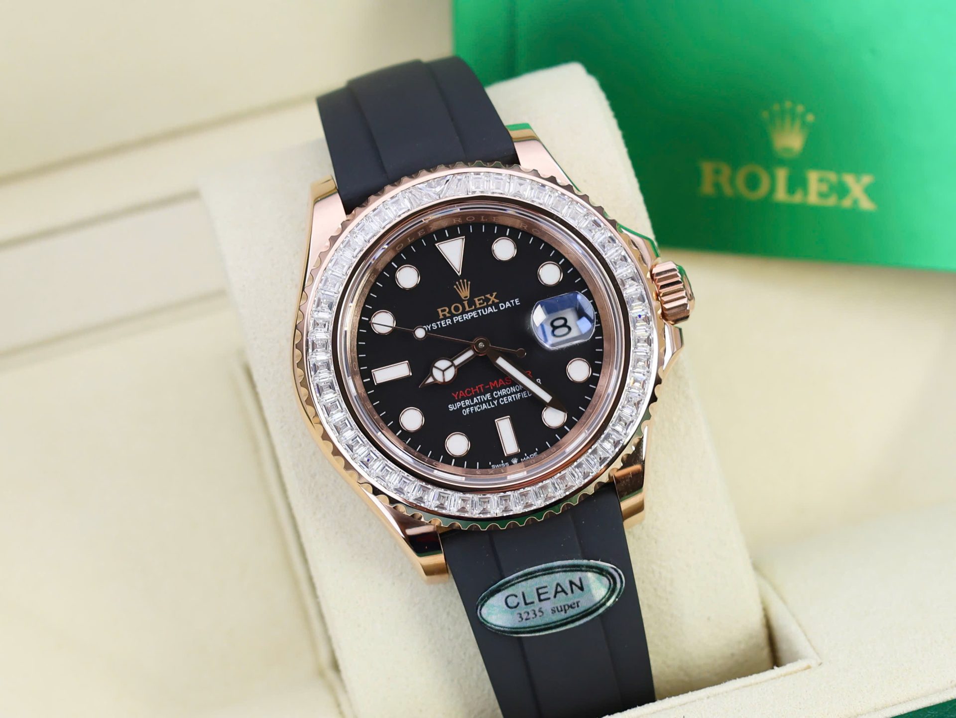 Rolex Yacht-Master Custom Gold Wrapped With Moissanite Baguette Diamond Hong Kong 40mm - Elite Watch Atelier