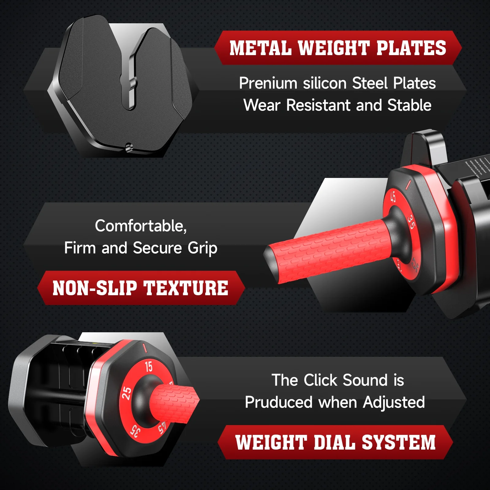 (1 Pair) LNOW 50lbs Quick Select Adjustable Dumbbells for Home Gym 5 in 1 Free Weights 5/10/15/20/25lb/50lb Dumbbell with Anti-Slip Handle, Suitable for Home Gym Exercise Equipment - Image 21