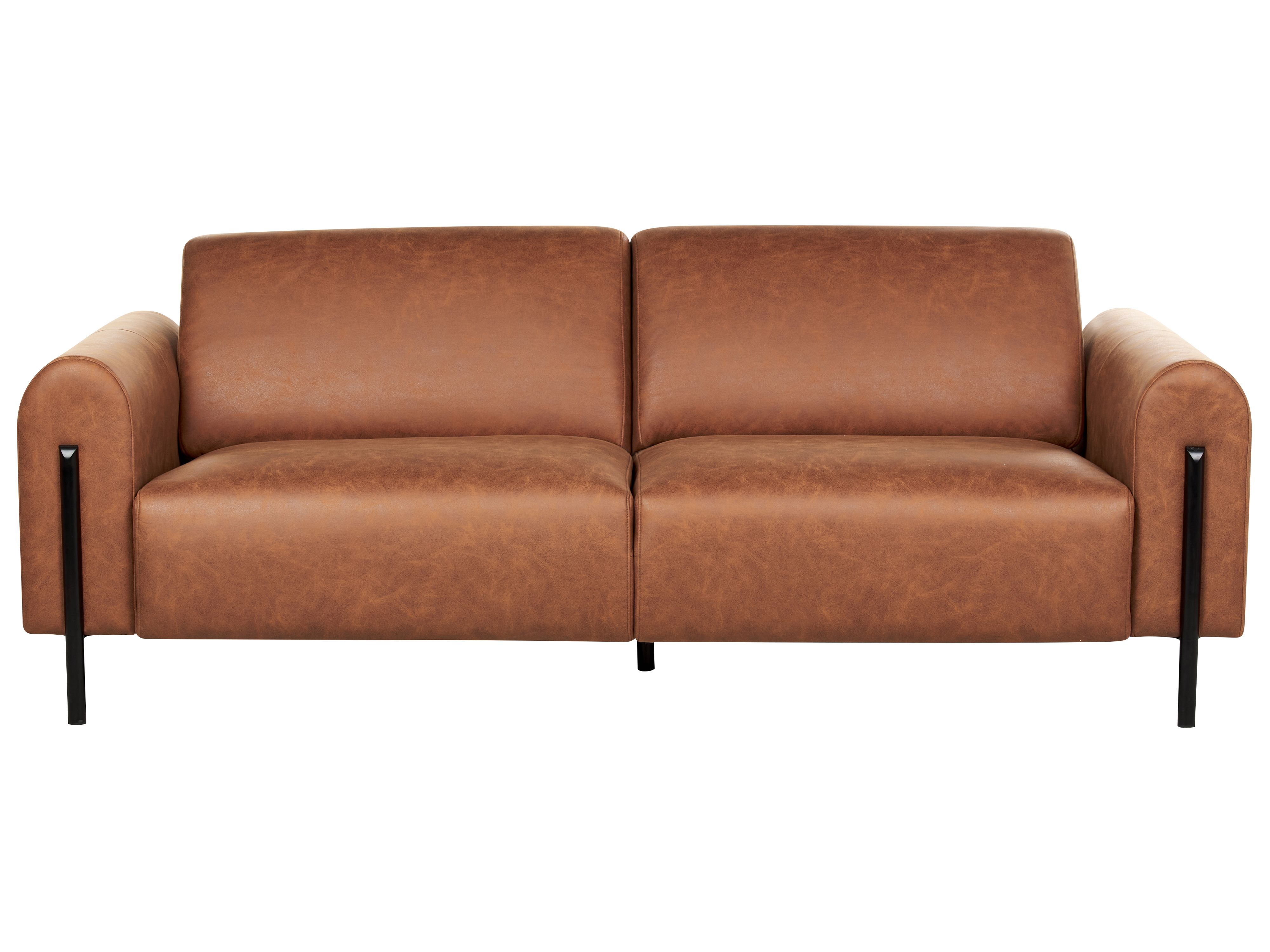 Sofa 3 Seater ASKIM Fabric Golden Brown