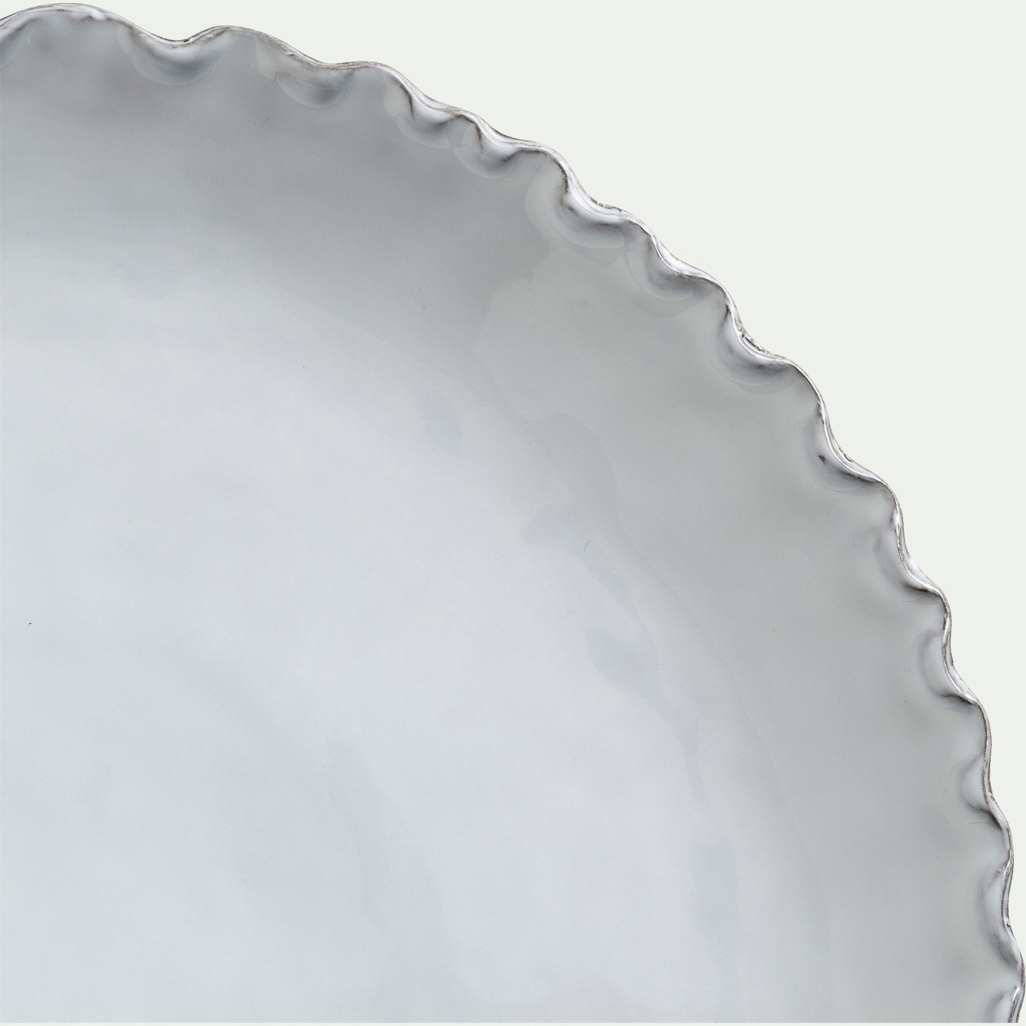 ONDULA - Assiette à dessert en grès D20cm - blanc