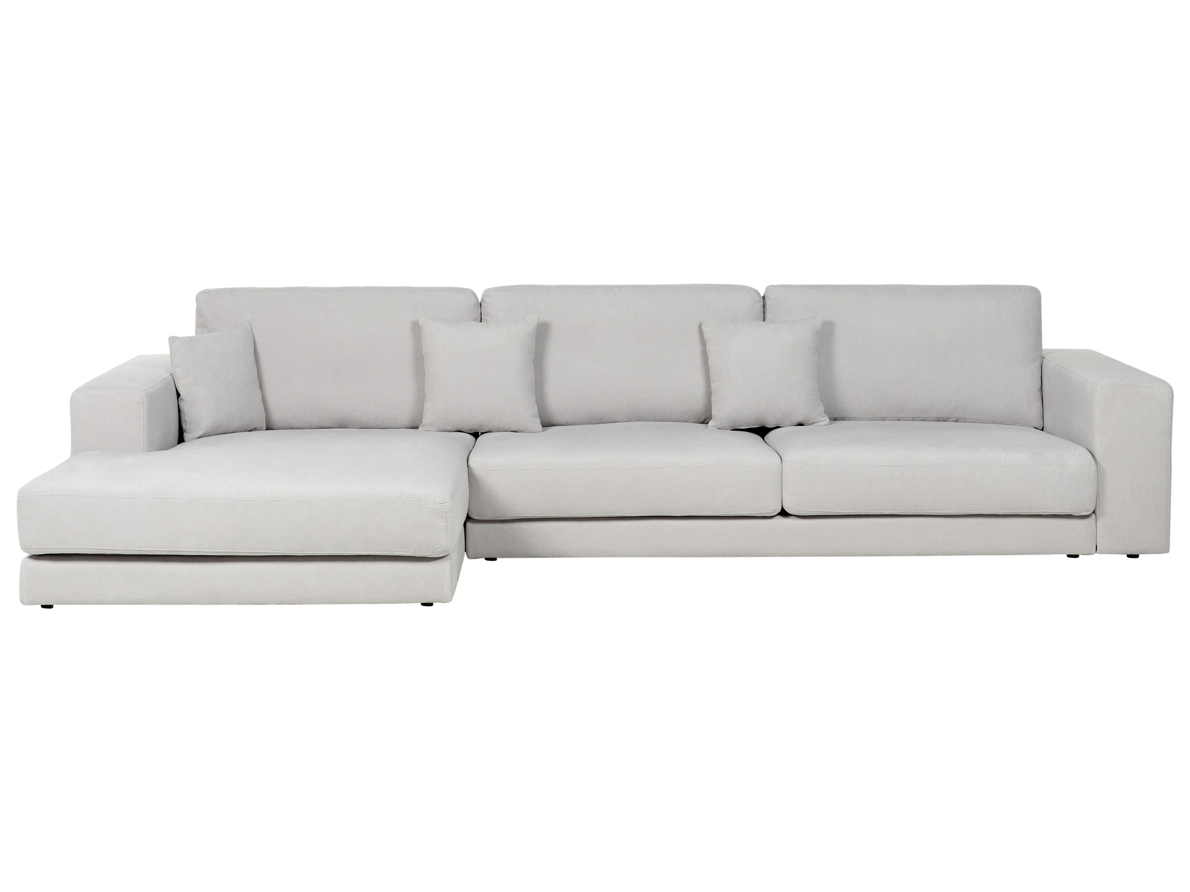 Corner Sofa 5 Seater LOFOTEN Fabric Light Grey Right Hand