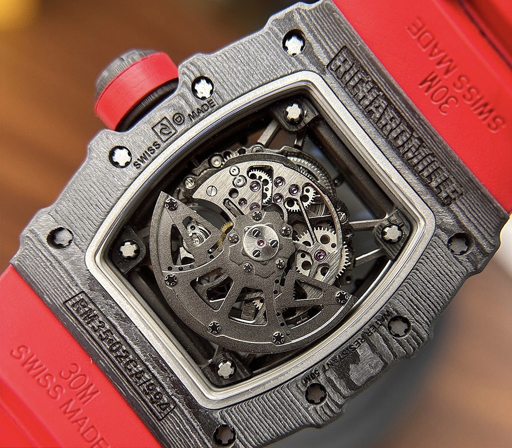 Richard Mille RM35-02 Replica Watch Skeleton Red Rubber Strap 44mm - Top club