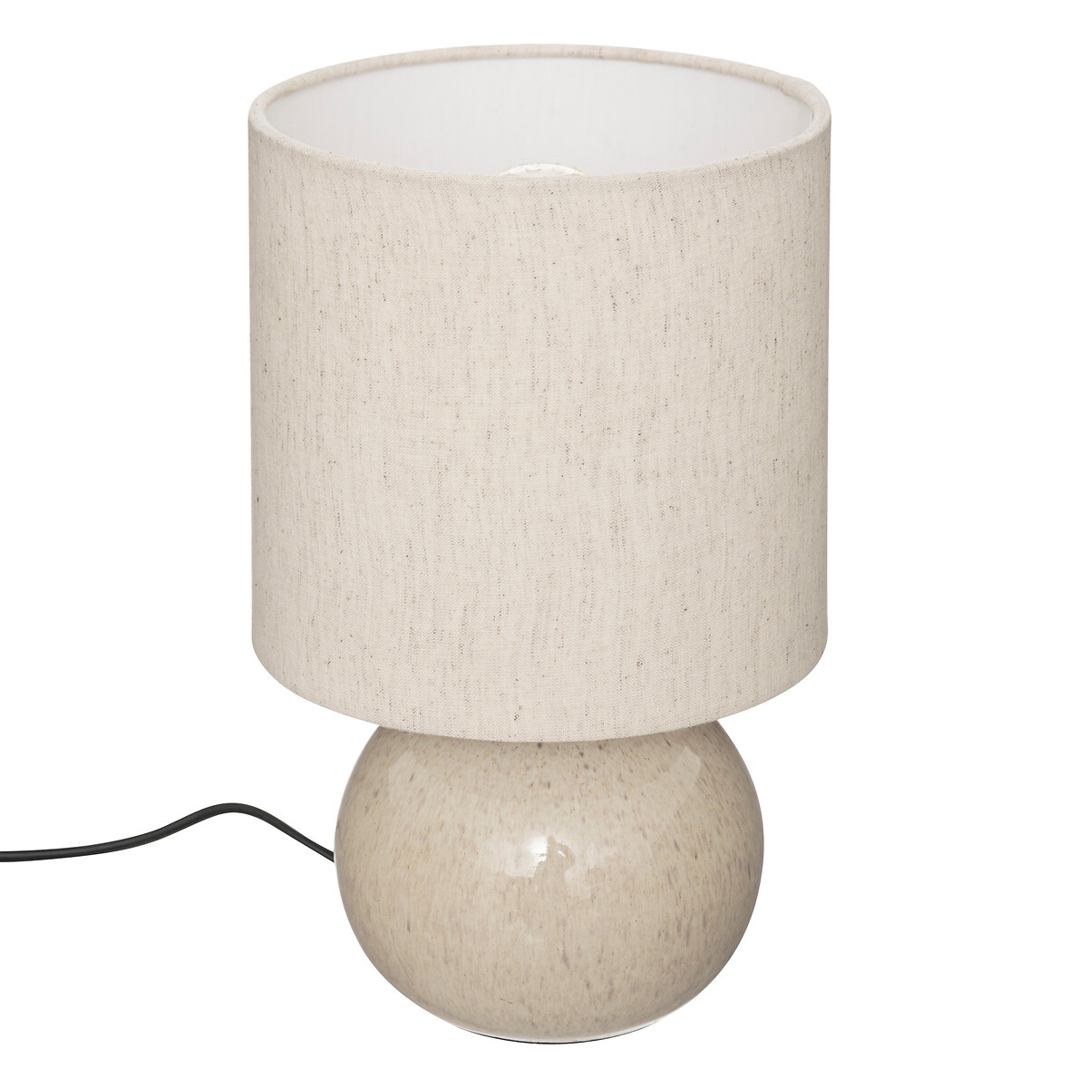 Lamp "Gaia" Linen lampshade, White, H.26.5 cm