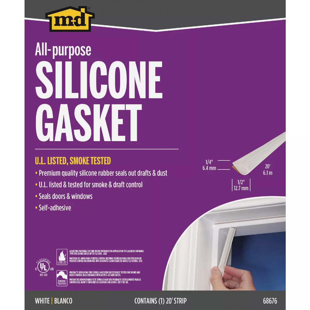 M-D Building Products 20 Ft. White Silicone Gasket Seal for Doors and Windows