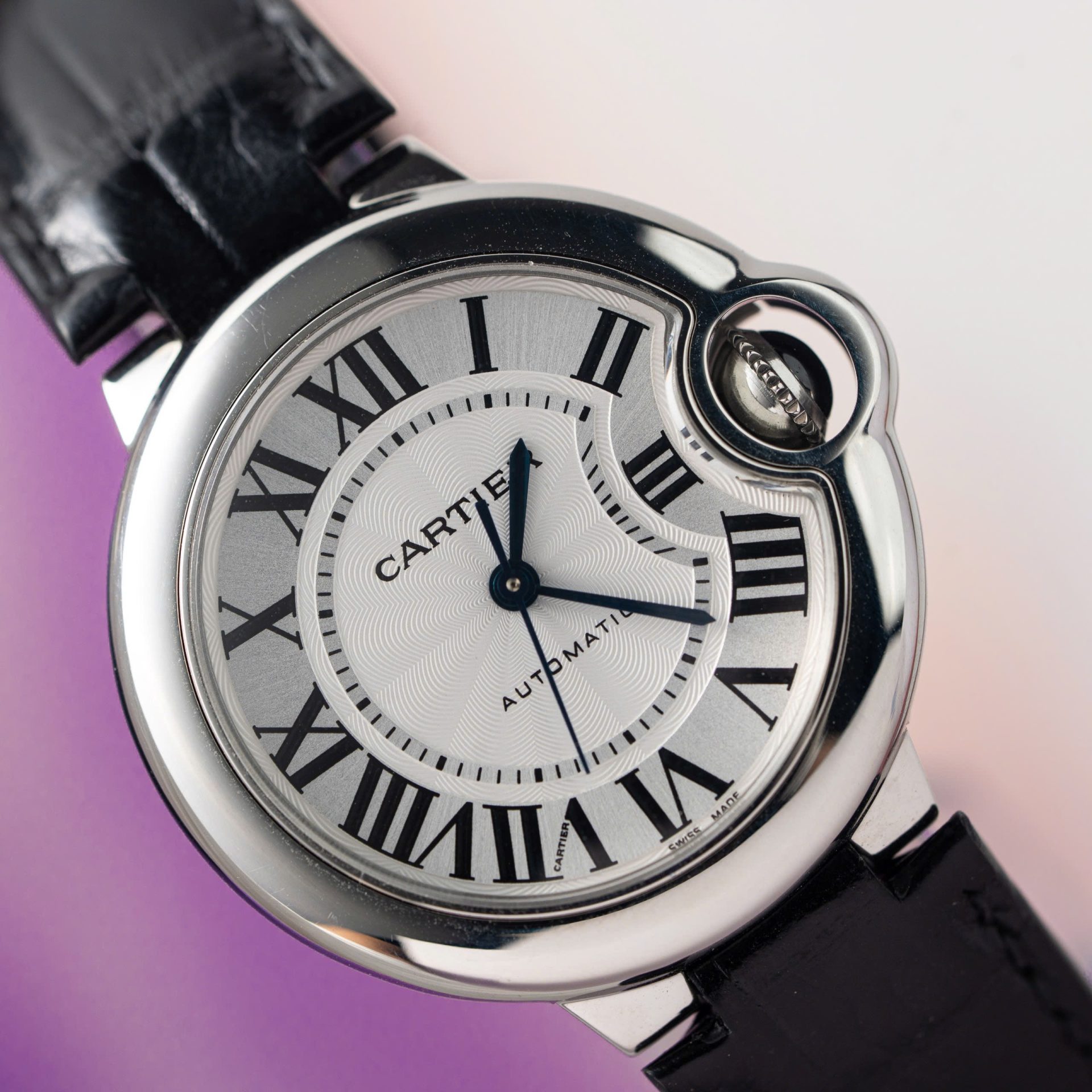 Cartier Ballon Bleu Replica 1:1 Watch White Dial Leather Strap 36mm - Top club