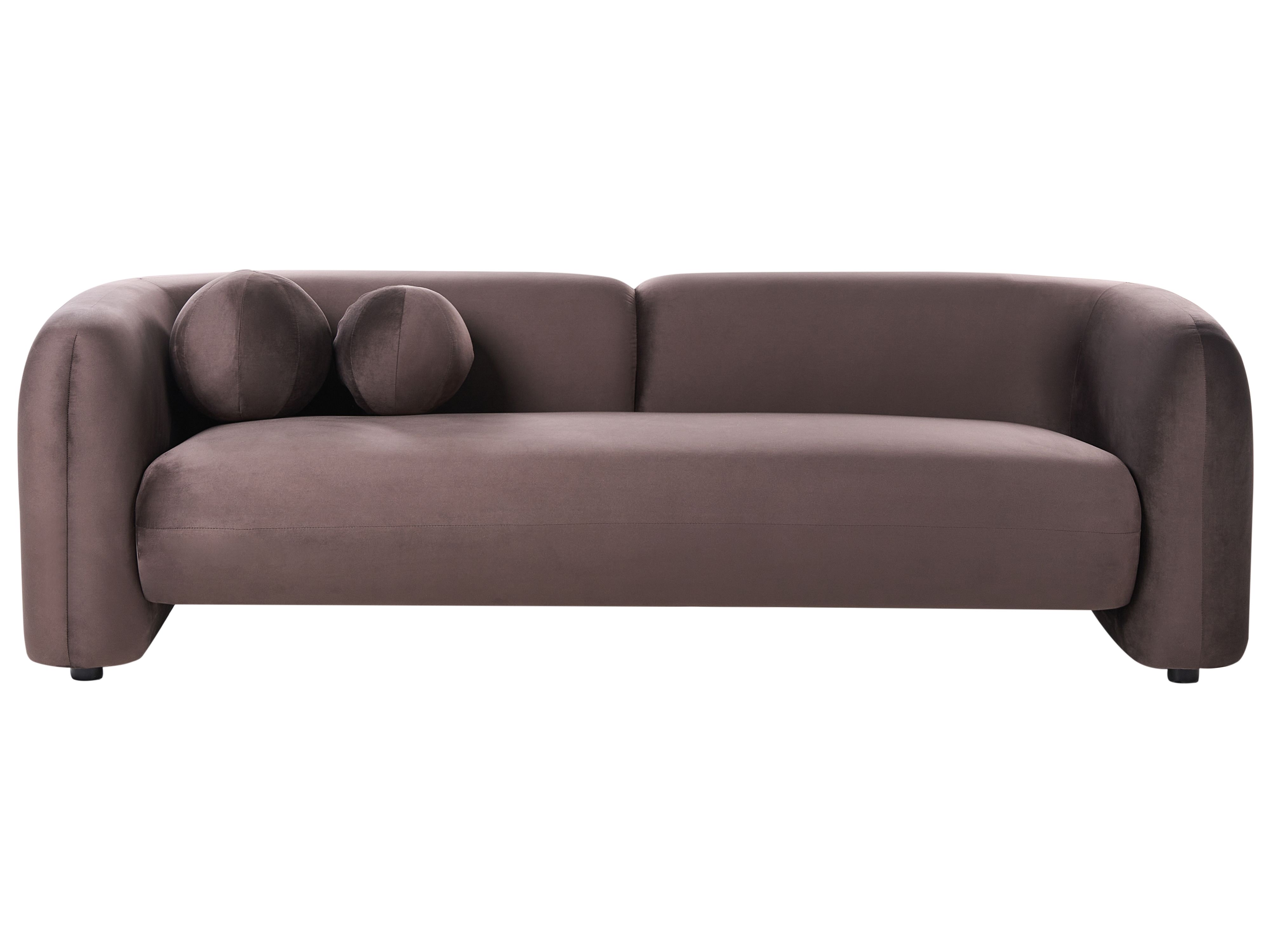 Sofa 3 Seater LEIREN Velvet Dark Brown