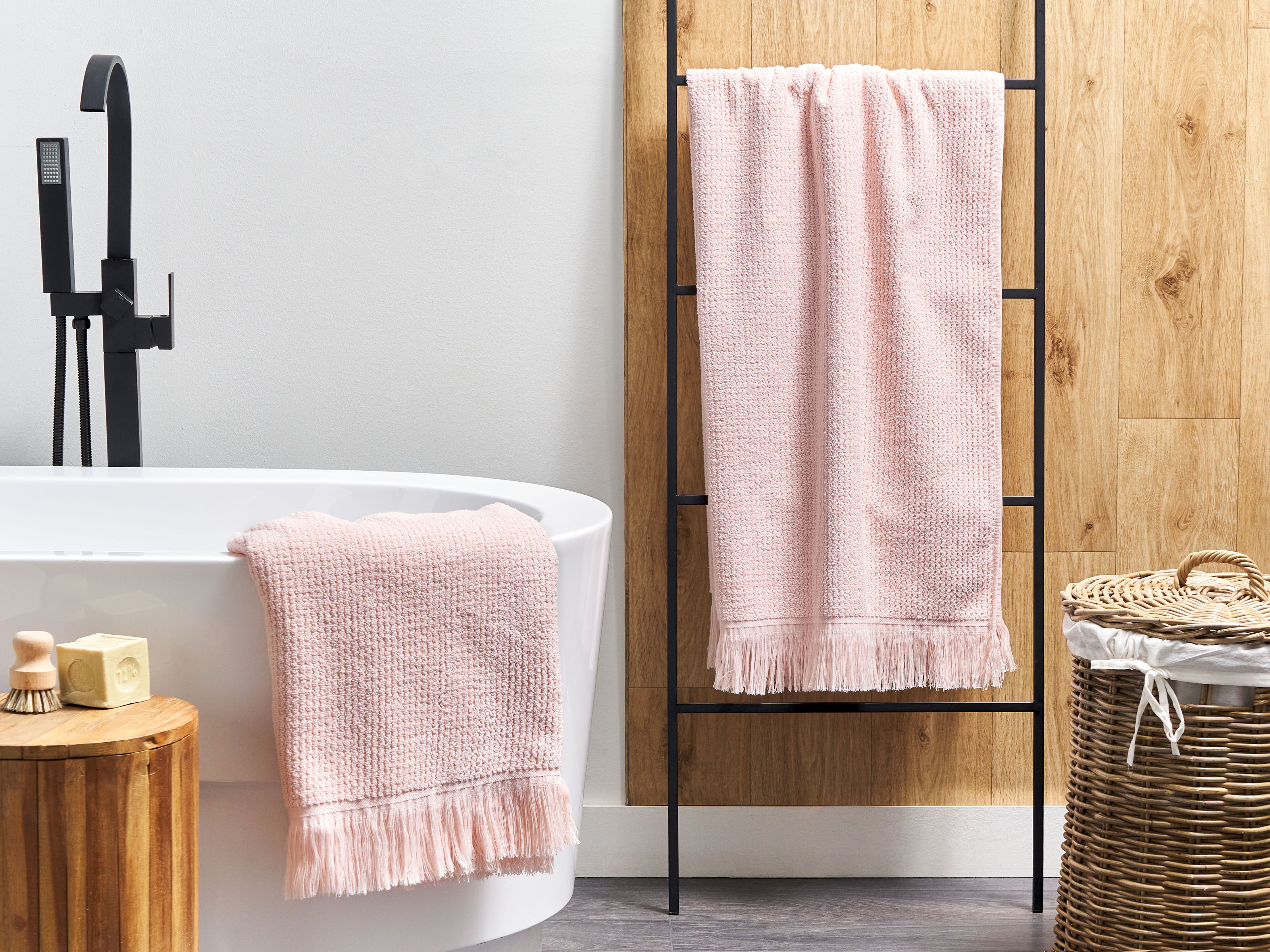 Set of 2 Towels ATIU Terry Cotton Pastel Pink
