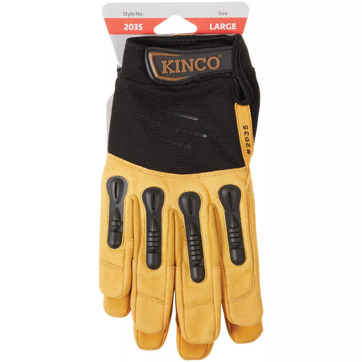 KincoPro Foreman Men's Large Black & Tan Suede Synthetic Leather Work Glove