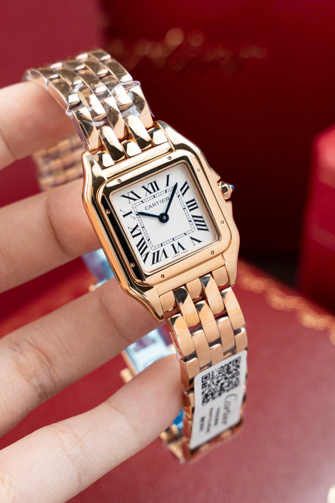 Cartier Panthere W2PN0007 White Dial Fake Watch Rose Gold 27x37mm - Elite Watch Atelier