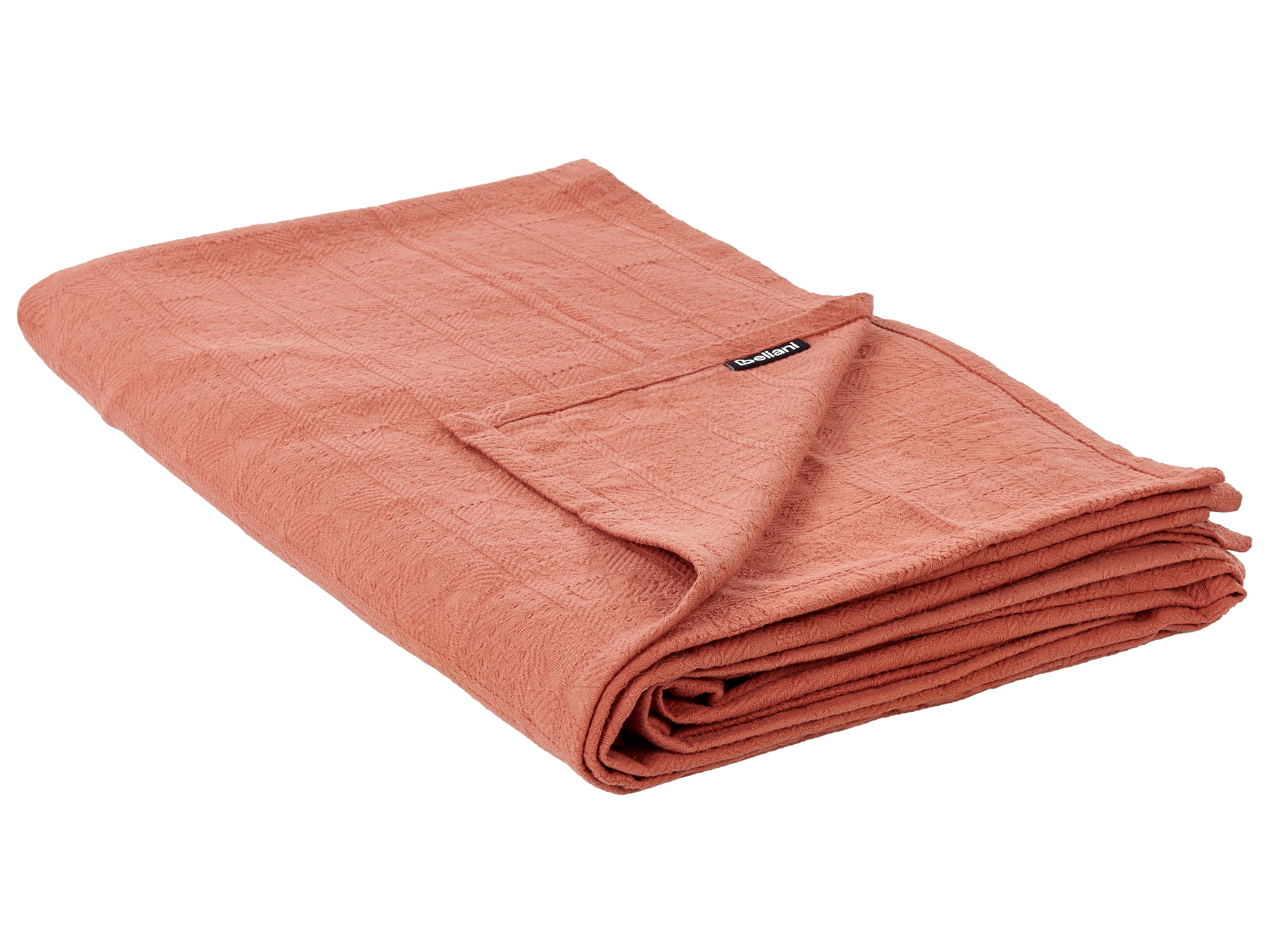 Bedspread MARAKA Cotton 200 x 220 cm Light Red