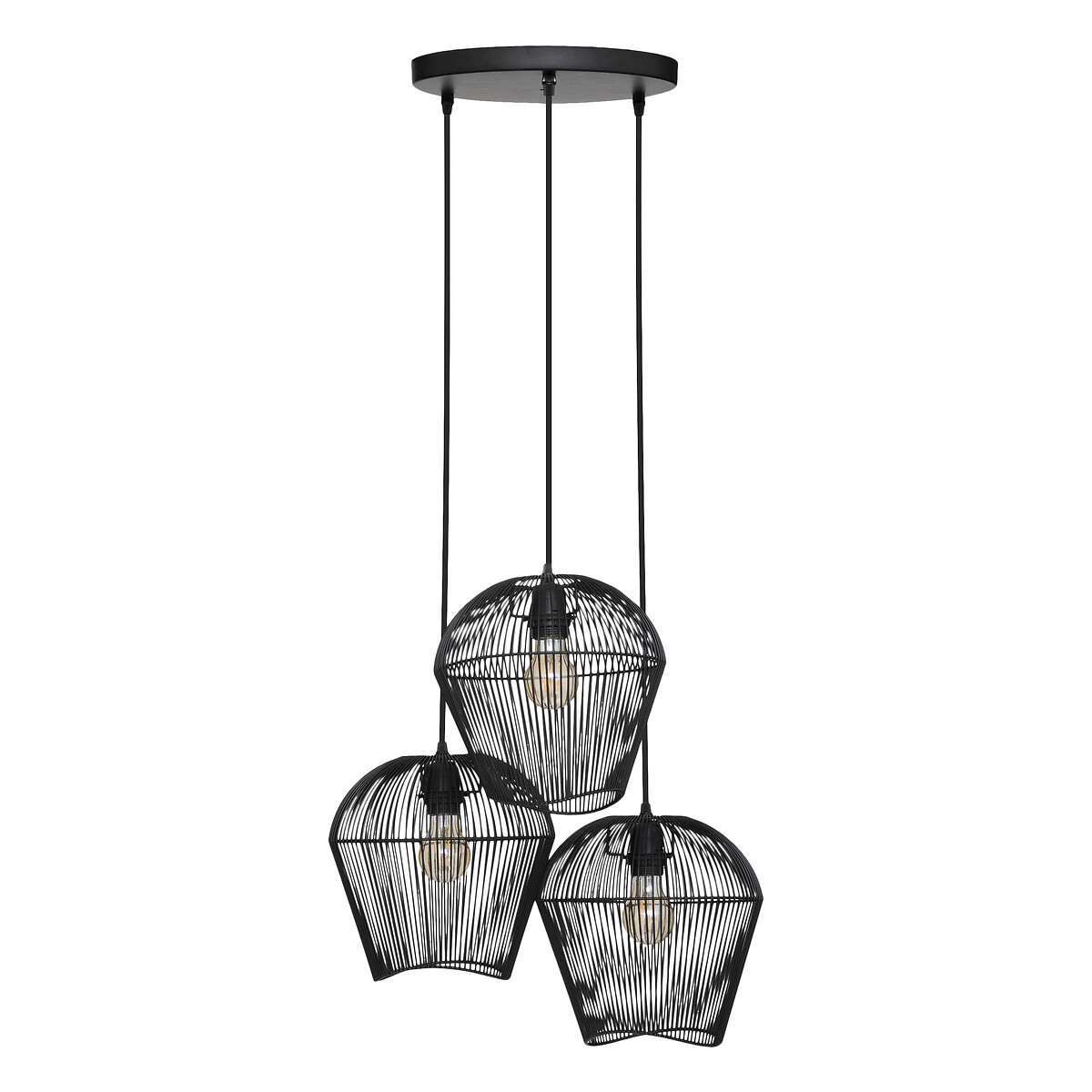 Suspension lamp "Jena" Black metal, D.26 cm