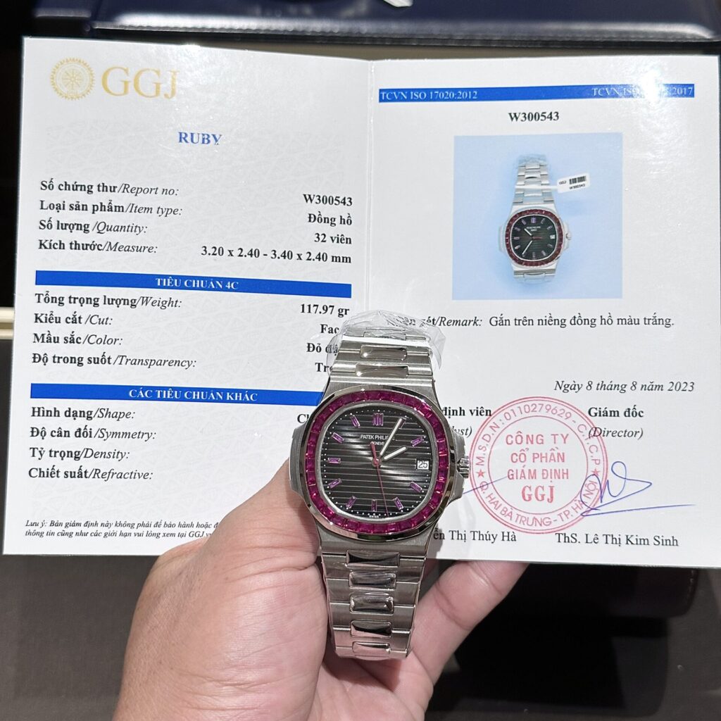 Patek Philippe Nautilus 5723 With Red Ruby Stone Replica Watch 40mm - Elite Watch Atelier