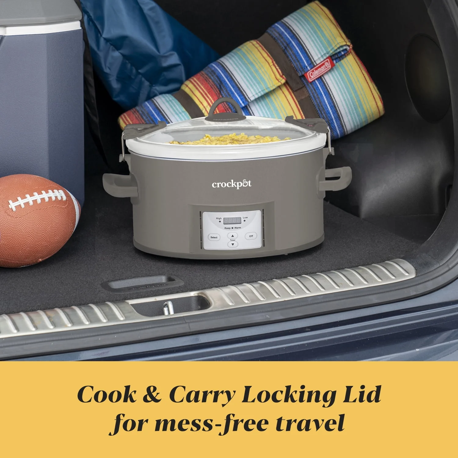 Crockpot 7-Quart Cook and Carry Programmable Slow Cooker, Grey - Image 4