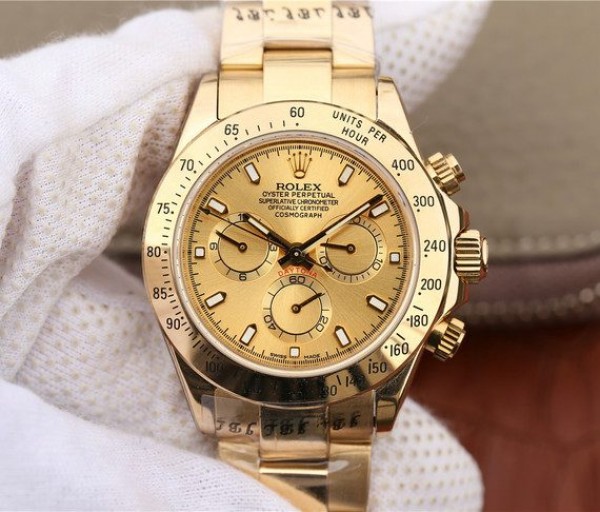 Replica Rolex Daytona YG Yellow Gold Dial BP YG Bracelet A7750 - Elite Watch Atelier