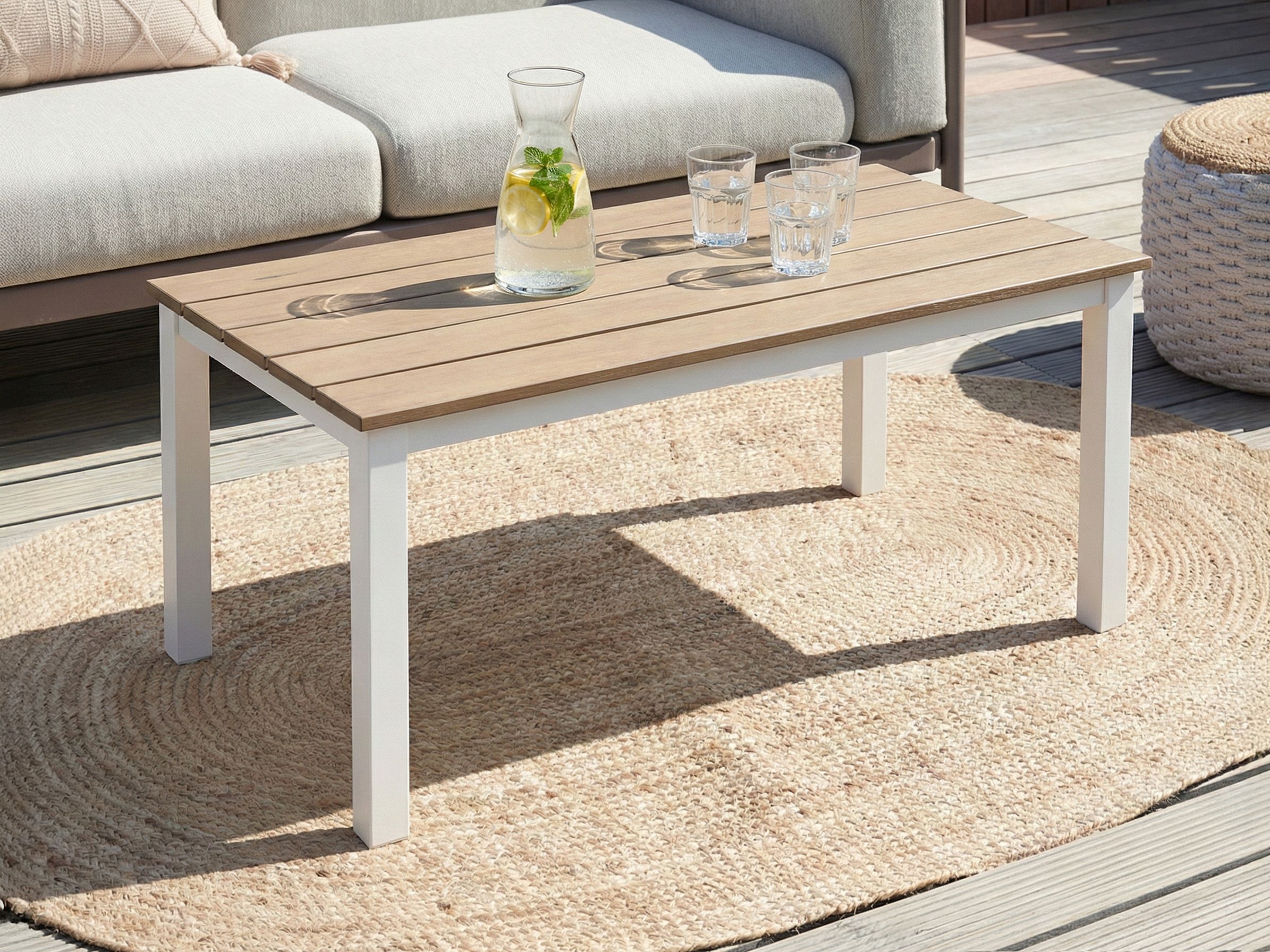 Garden Dining Table MESSINA 100 cm 52 cm White